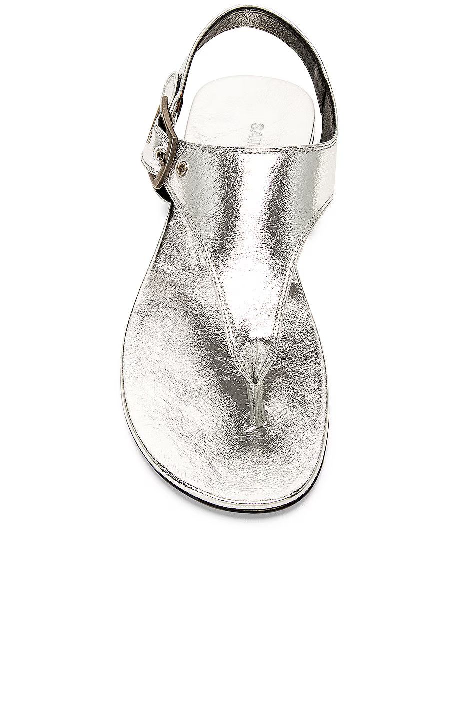Saint Laurent Paris o1s1wg111024 Ankle Strap Flat Sandals in Argento Size US 11 / IT 41 - 4 Thumbnail