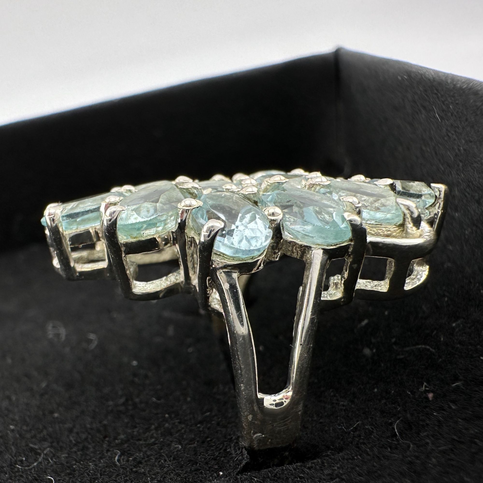 Other Stunning 5.78 ct Blue Topaz Shimmering Waterfall Ring Sz 6.5 Size ONE SIZE - 18 Thumbnail