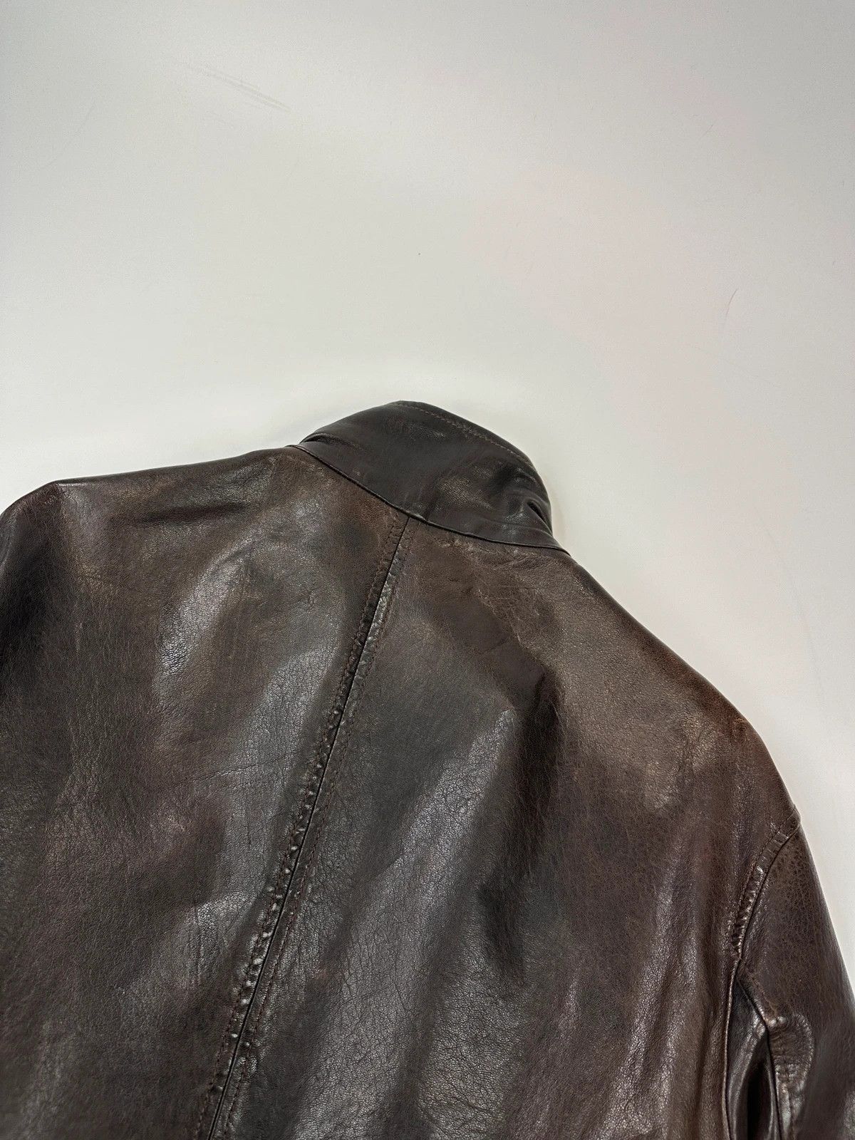 Dolce & Gabbana Dolce & Gabbana 00’s Patinated Brown Leather Jacket Size US L / EU 52-54 / 3 - 8 Thumbnail