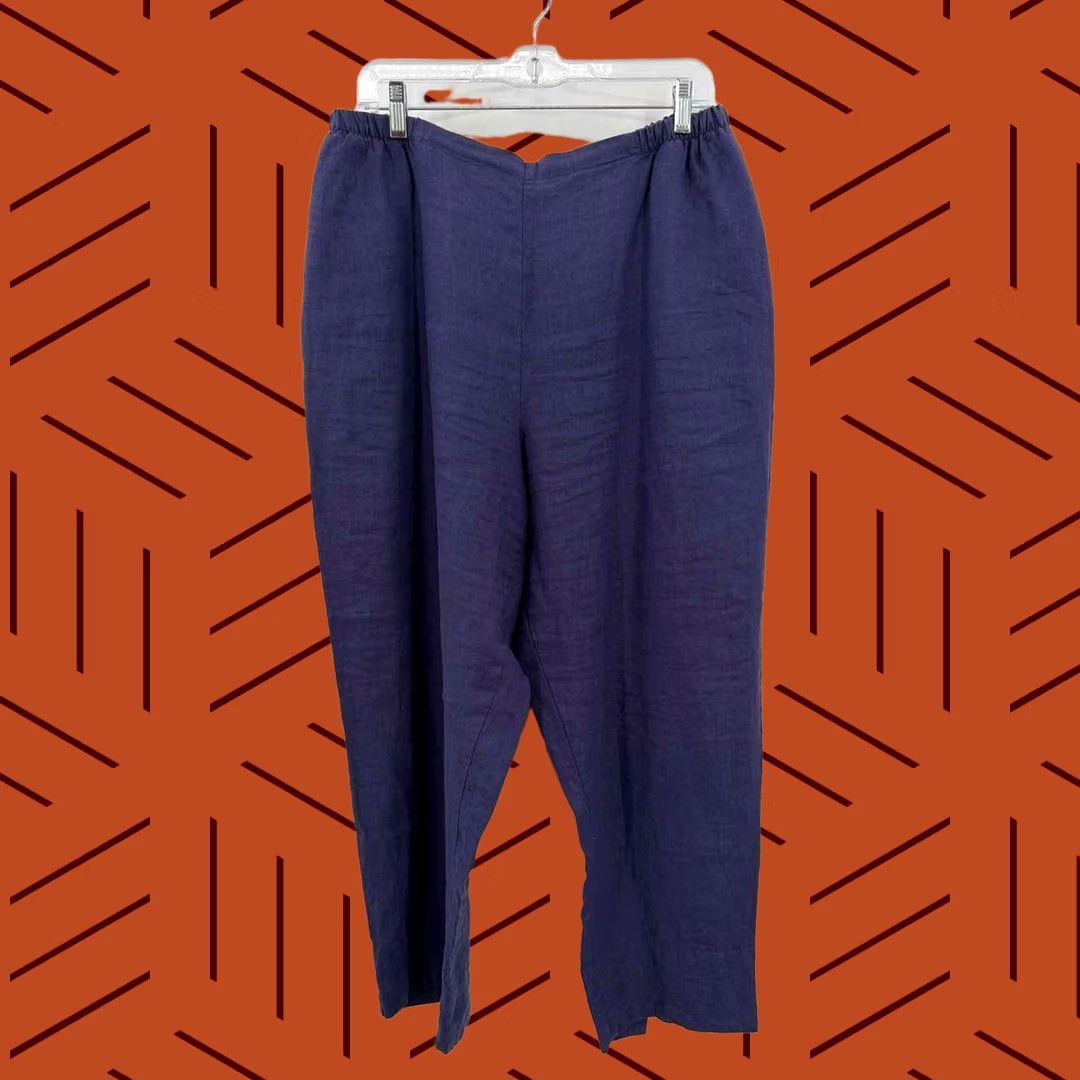 FLAX Flax Purple Pull On Pants Large Regular Women? Size 36" / US 14 / IT 50 - 1 Thumbnail