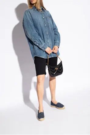 Gucci o1s1wg110425 Espadrille With GG Crystals in Navy Blue Size US 10 / IT 40 - 5 Thumbnail