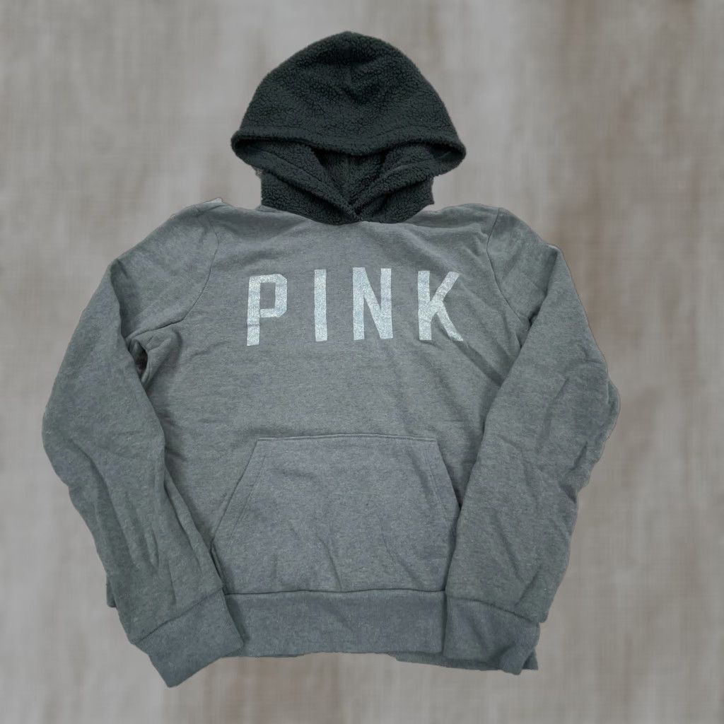 Victoria's Secret Victoria's Secret PINK Hoodie Women Small Gray Sweatshirt Sweater Top Logo Graphic Print Hooded Pullover Casual Activewear Winter Spring Summer Fall Size S / US 4 / IT 40 - 1 Thumbnail