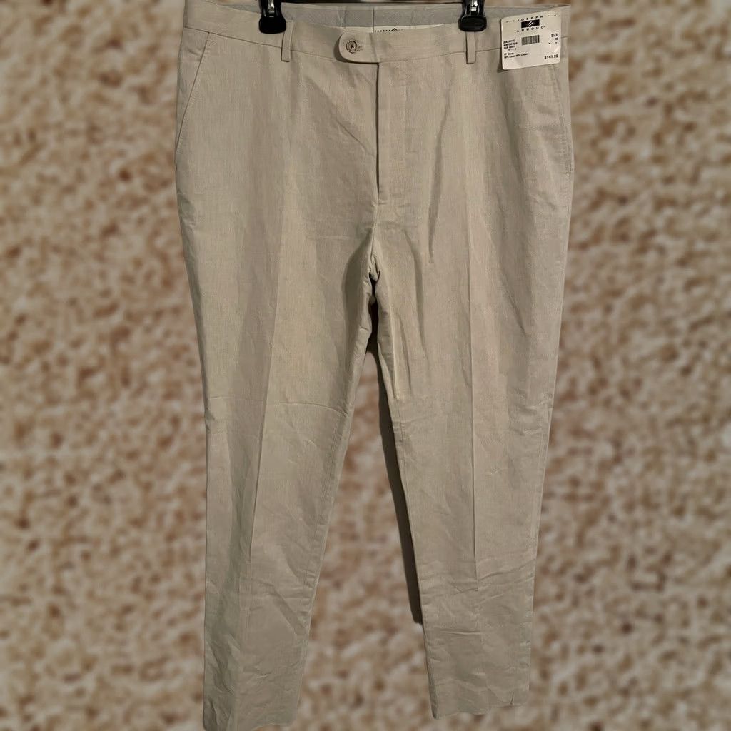 Joseph Abboud VINTAGE Joseph Abboud Tessuti Sondrio Linen Blend Beige Dress Pants - Men's 40xUU, New! Size US 40 / EU 56 - 1 Thumbnail