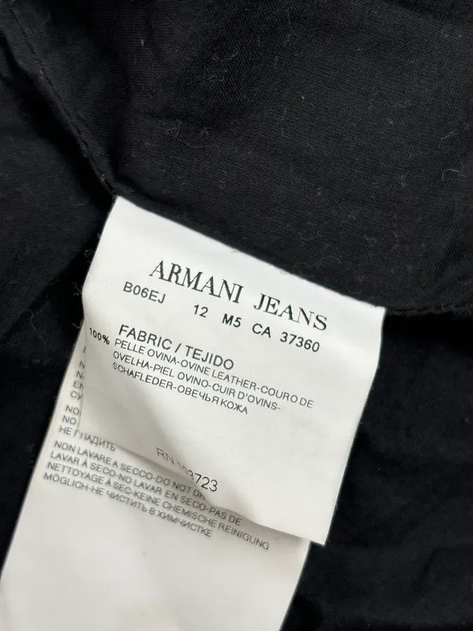 Armani 2000s Armani Black High-Neck Avant-Garde Leather Jacket Size S / US 4 / IT 40 - 12 Thumbnail