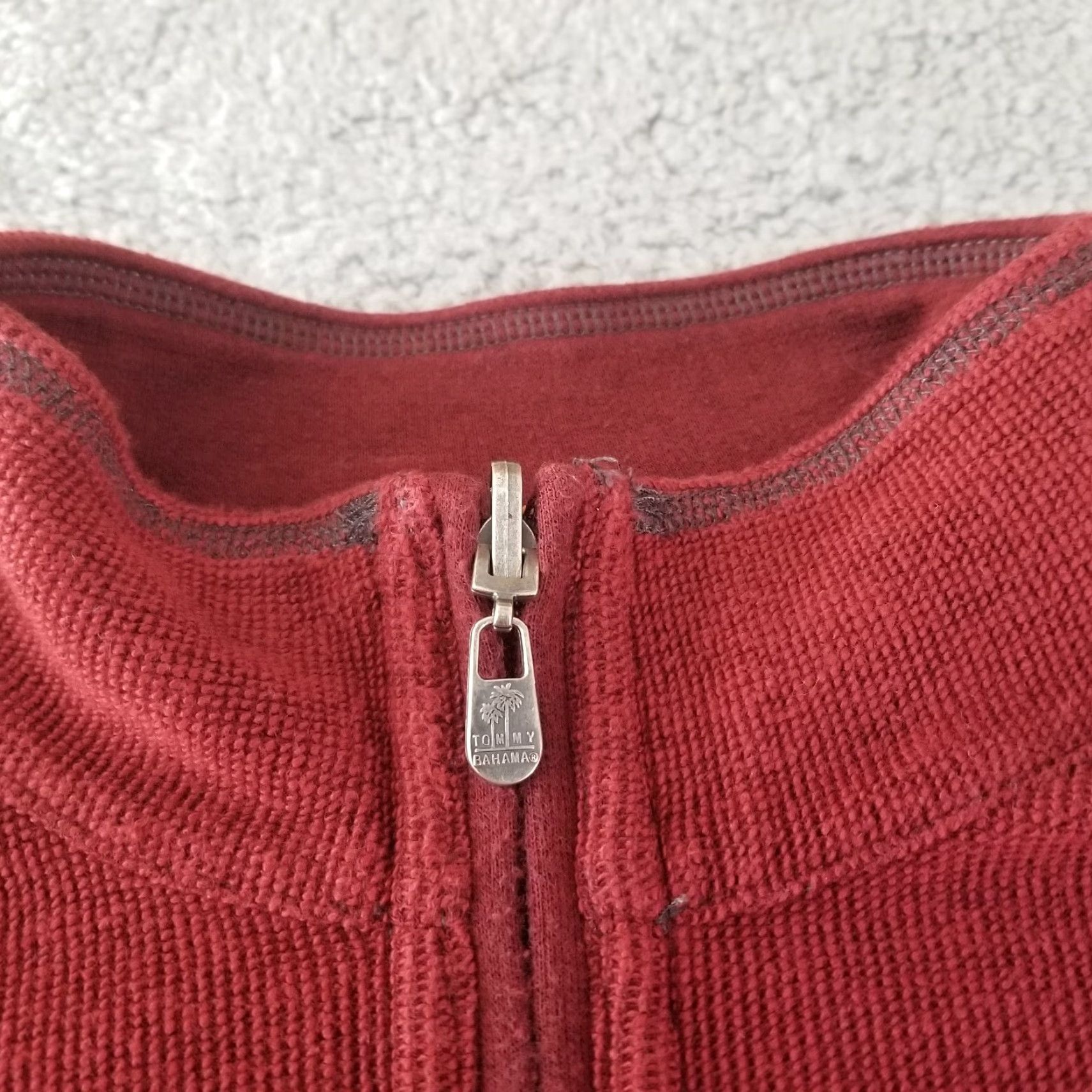 Tommy Bahama Tommy Bahama Sweater Mens Pullover Zipper 1/4 Zip 1/2 Zip Red Cotton All Seasons Heavyweight Fleece Mock Neck Long Sleeve Size US L / EU 52-54 / 3 - 3 Thumbnail