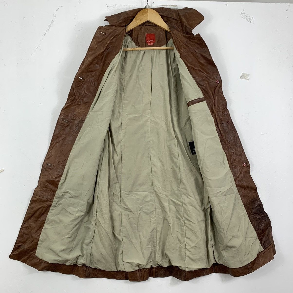 Esprit Vintage ESPRIT Leather Long Coat Size US S / EU 44-46 / 1 - 5 Thumbnail