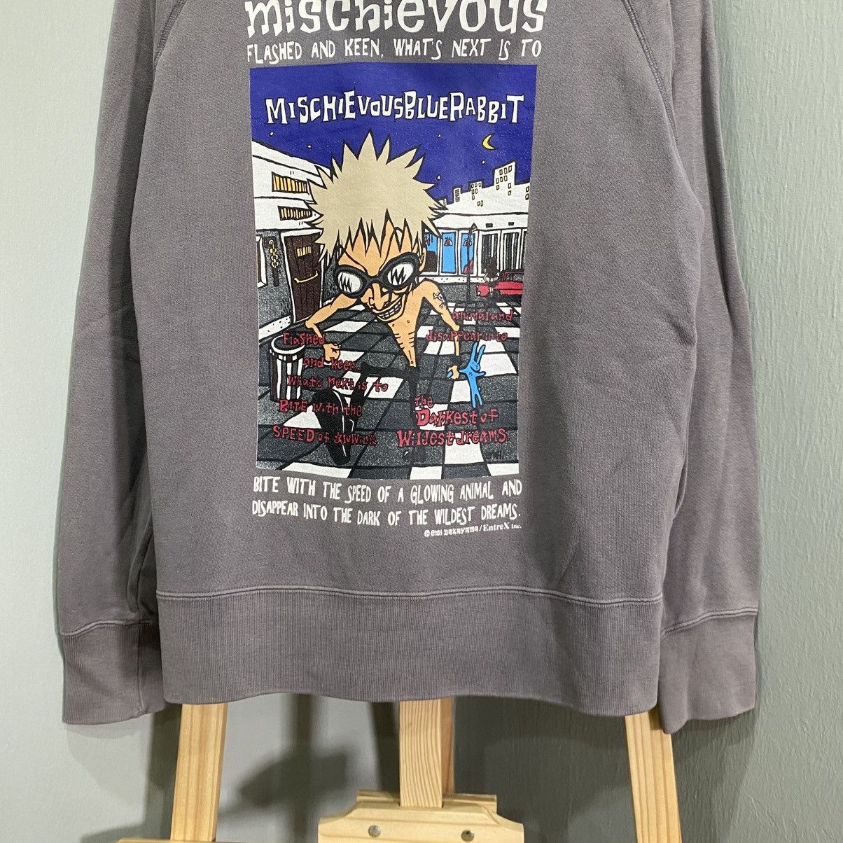 Beauty Beast Vintage Mischievous Blue Rabbit Graphic Punk Pullover Hoodie Size US M / EU 48-50 / 2 - 4 Thumbnail