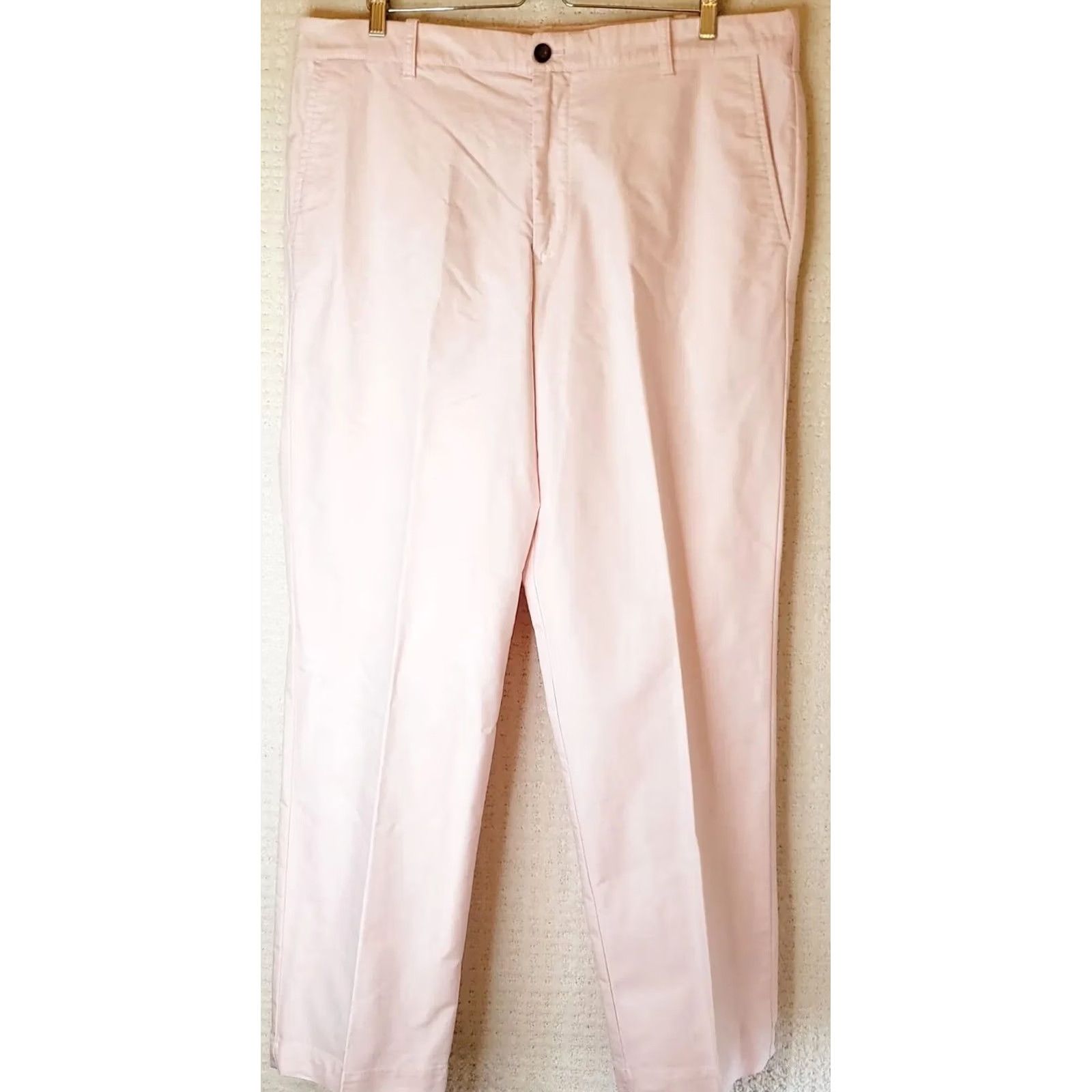 Izod IZOD Pants Chino Men 38x32 Pink Regular Cotton Zip Pockets Flat Front Straight Size US 38 / EU 54 - 2 Thumbnail