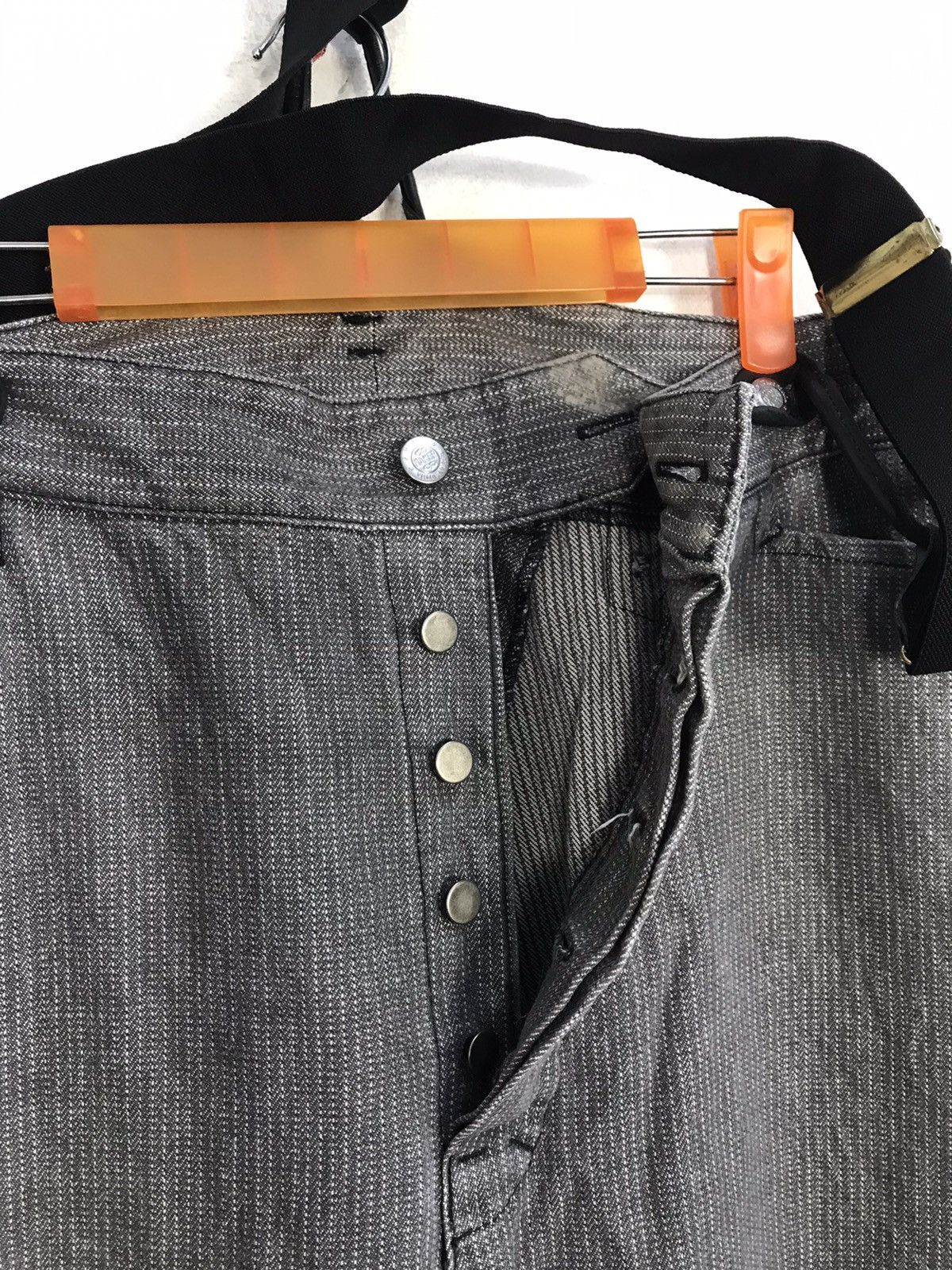 Vintage Striped Denim Indigo Pant Jumper Stretchable Waist Hickory Size US 38 / EU 54 - 5 Thumbnail
