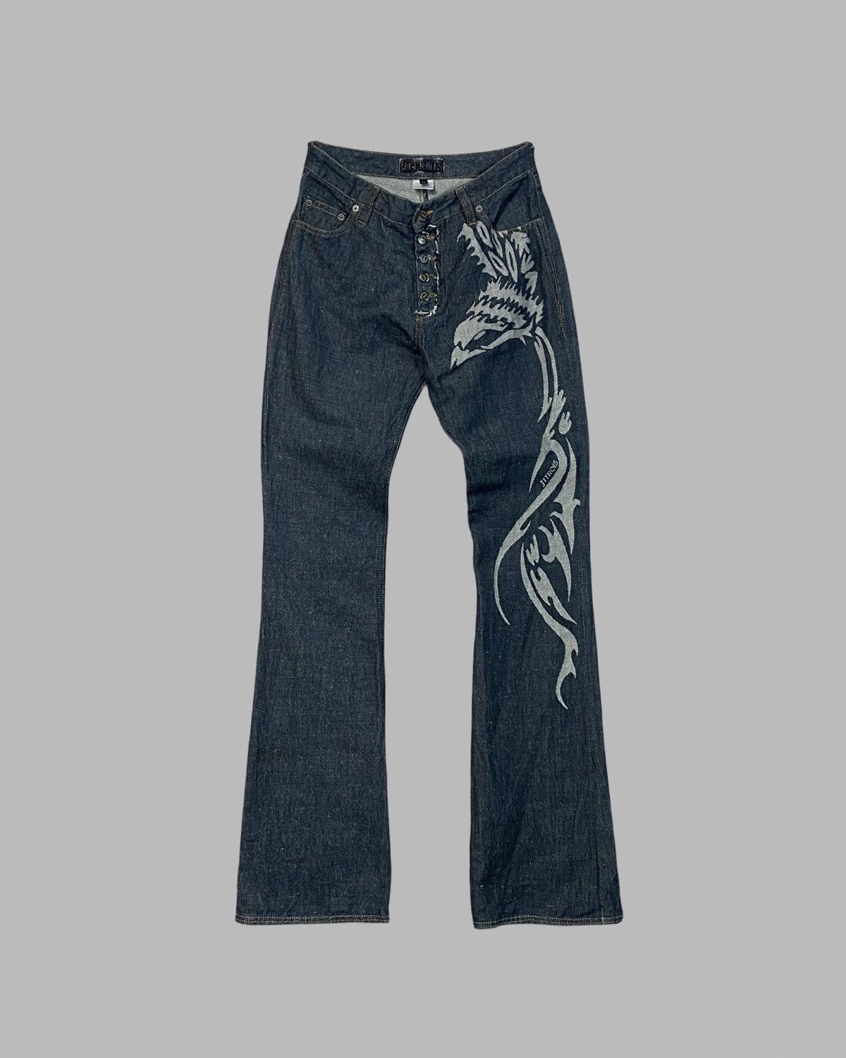 Designer × Jitrois Jitrois Archival Scorched Logo Bootcut flared jeans pants Size 27" / US 4 / IT 40 - 1 Thumbnail