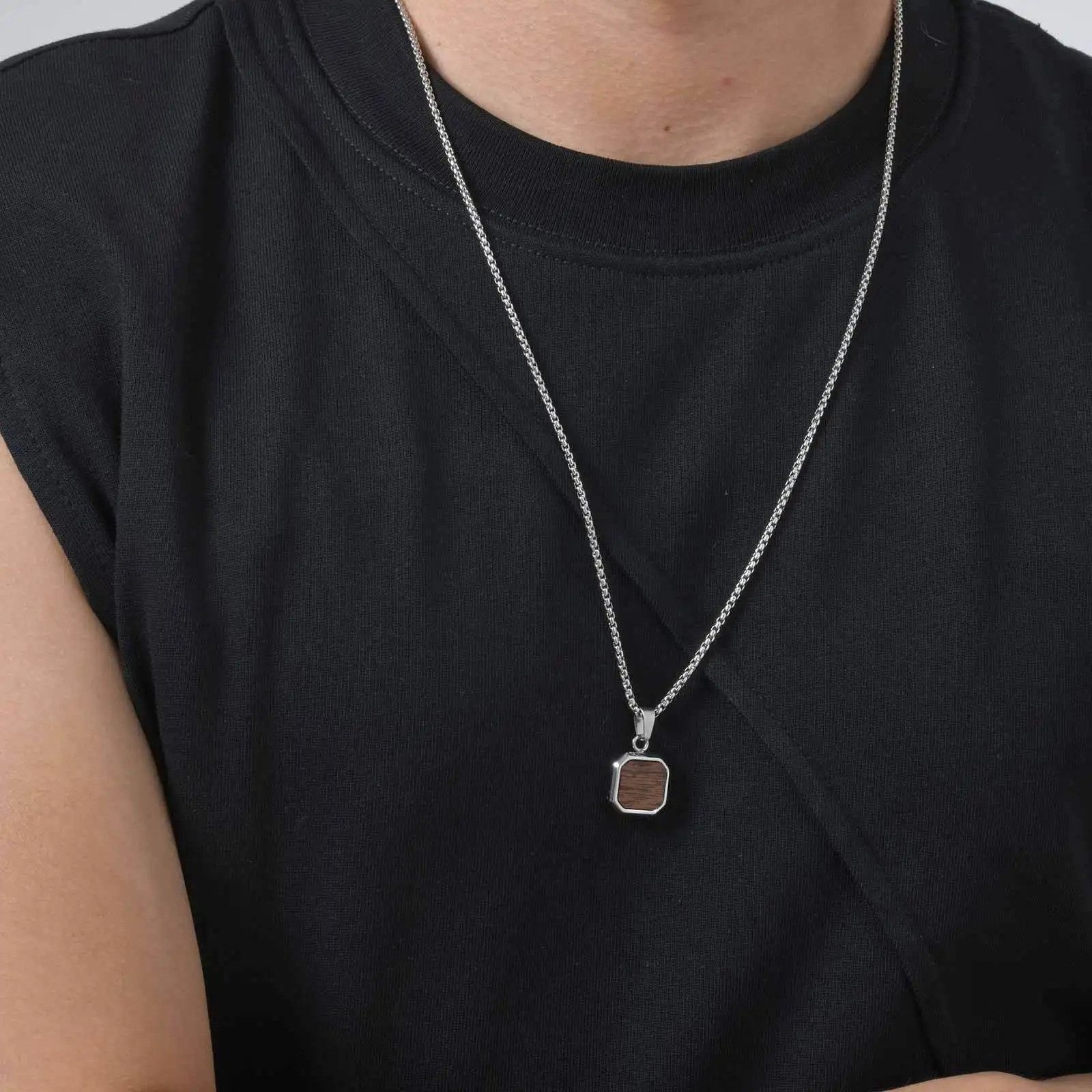 Jewelry Wood Square Necklace Size ONE SIZE - 5 Thumbnail