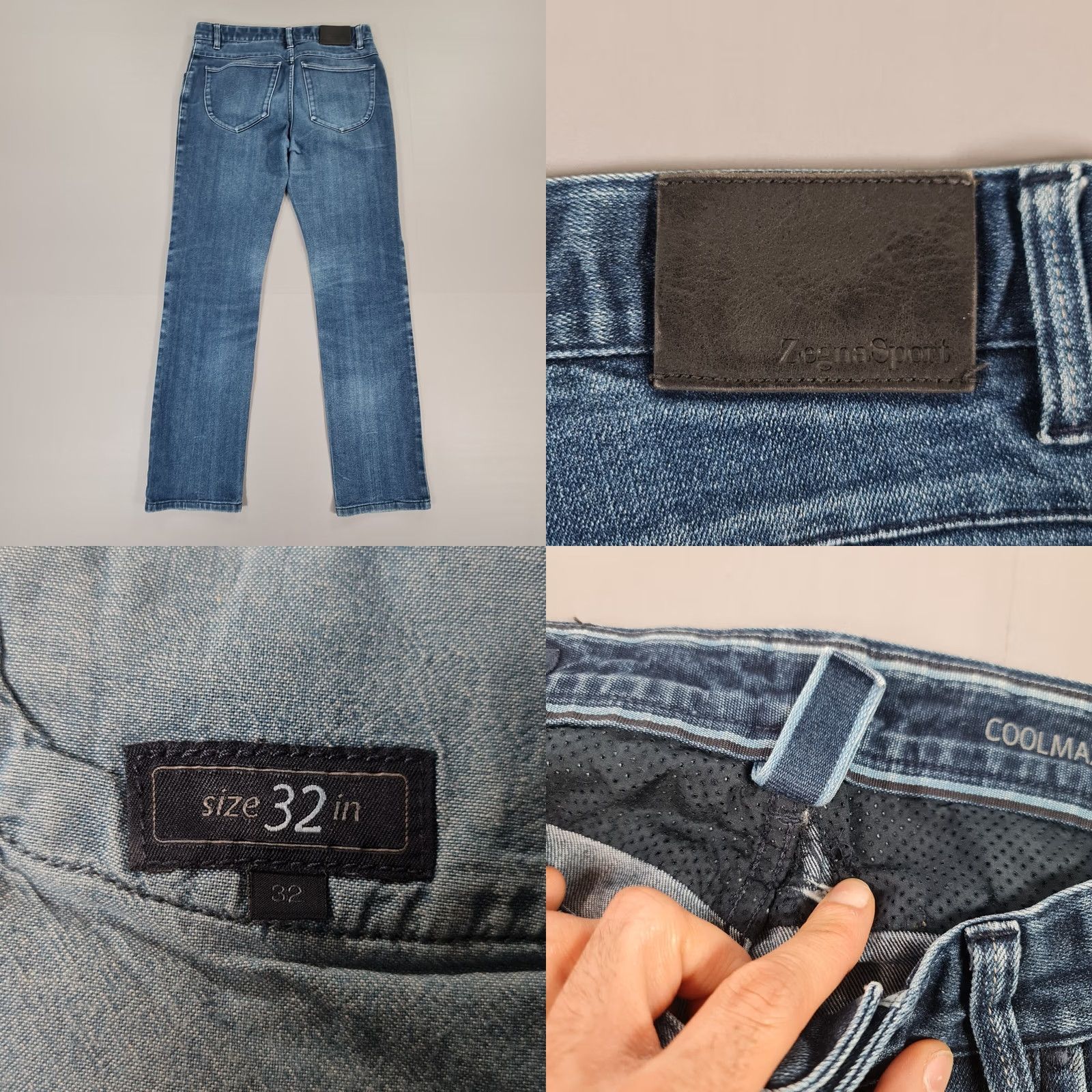 Vintage Zegna Sport Jeans Blue Slim Fit W32 L29 Denim Stretch Coolmax Zip Fly 5-Pocket Mens Regular Vintage No Size US 32 / EU 48 - 9 Thumbnail