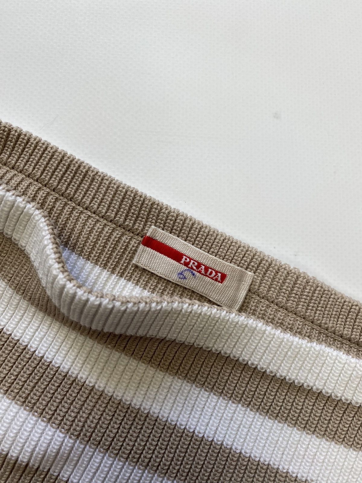 Prada Vintage Rare Women's Prada Mesh Knit Beige Top Sweater Y2k Size M / US 6-8 / IT 42-44 - 4 Thumbnail