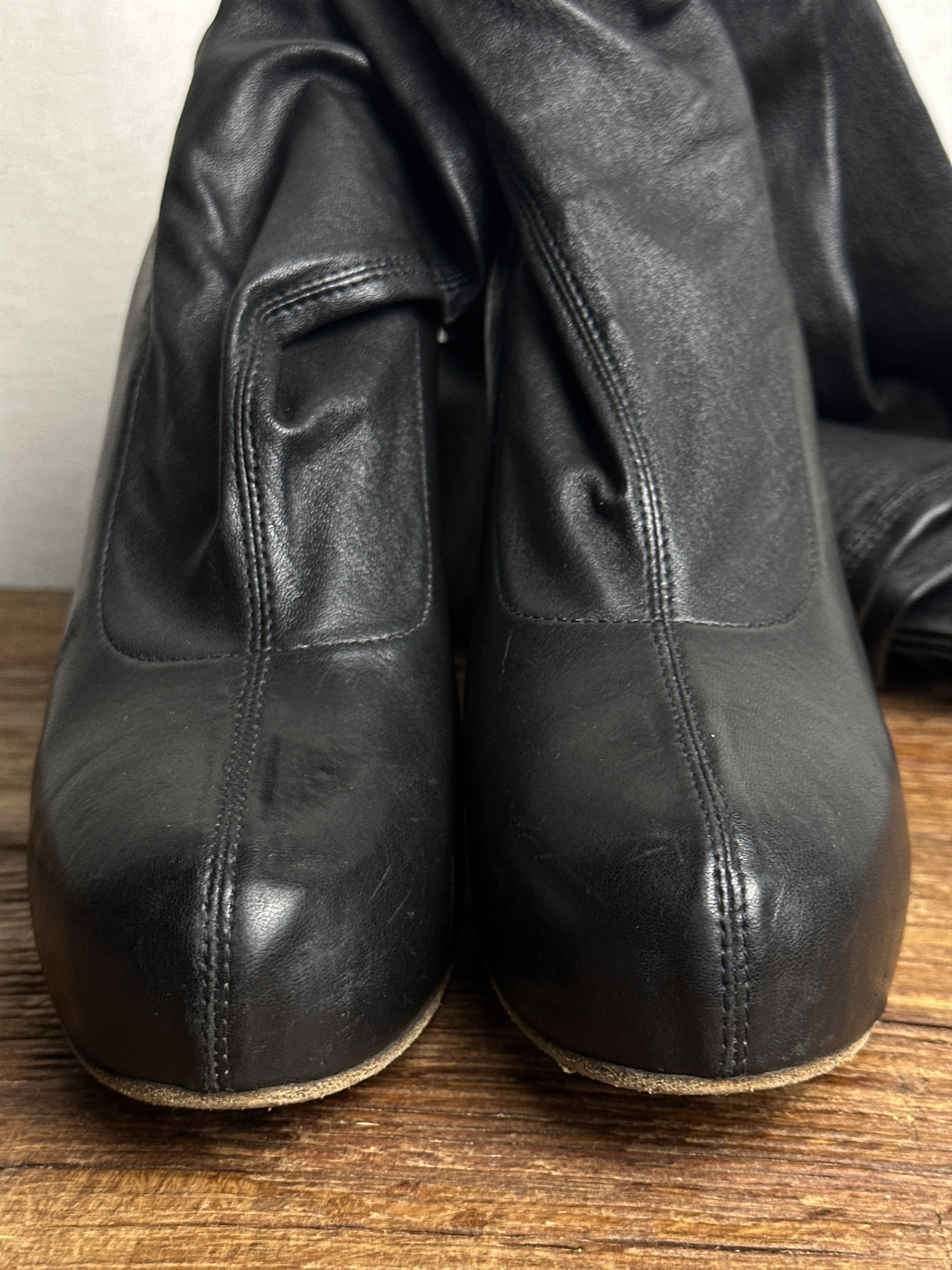 Maison Margiela MAISON MARTIN MARGIELA Leather Wedge Thigh Boots Size US 6 / IT 36 - 6 Thumbnail