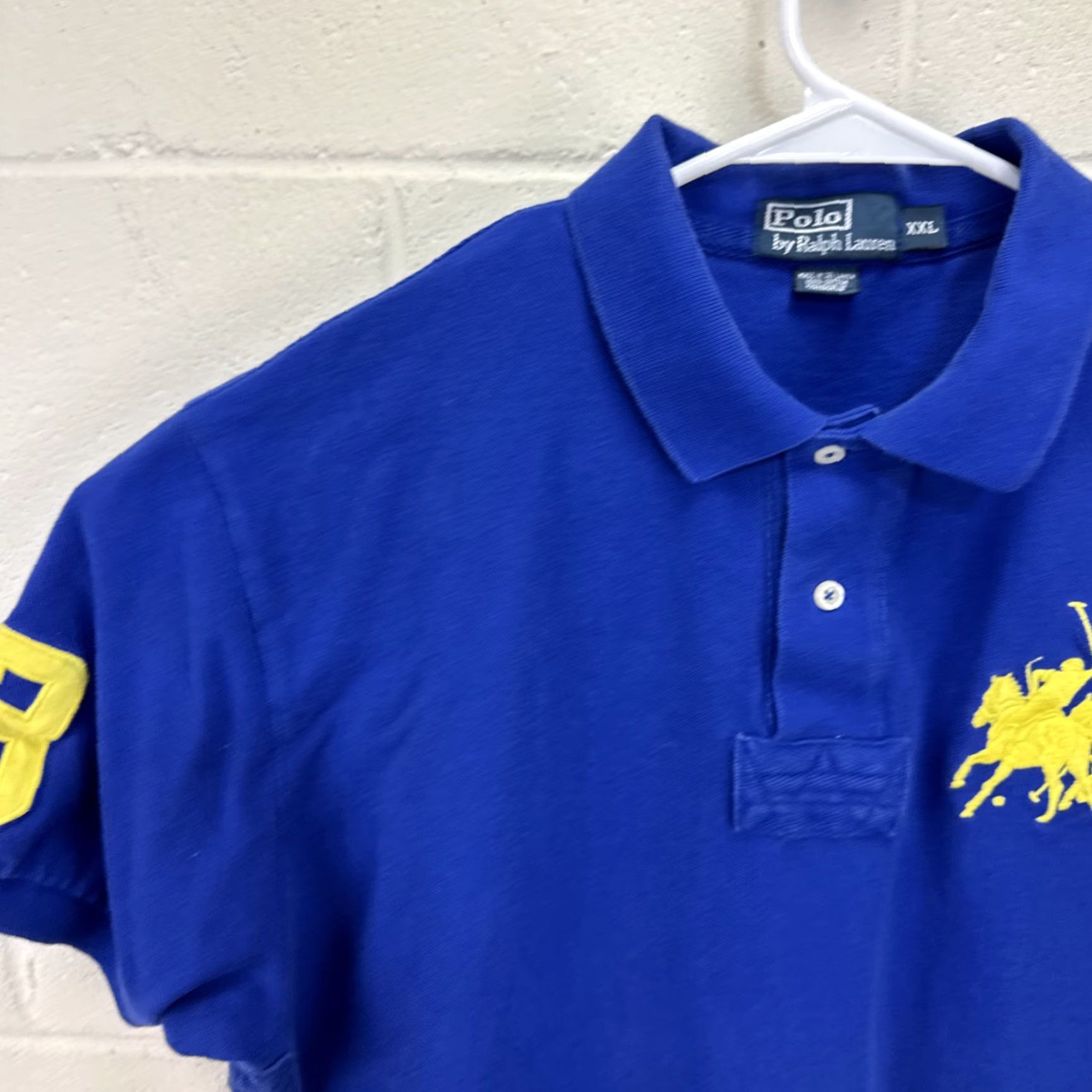 Polo Ralph Lauren Polo Ralph Lauren Shirt Mens XXL Polo Royal Blue Dueling Ponies Rugby Patch 3 Patch Polo Ralph Lauren Big Pony 90s Preppy Sports Mens Polo Shirt Size US XXL / EU 58 / 5 - 3 Thumbnail