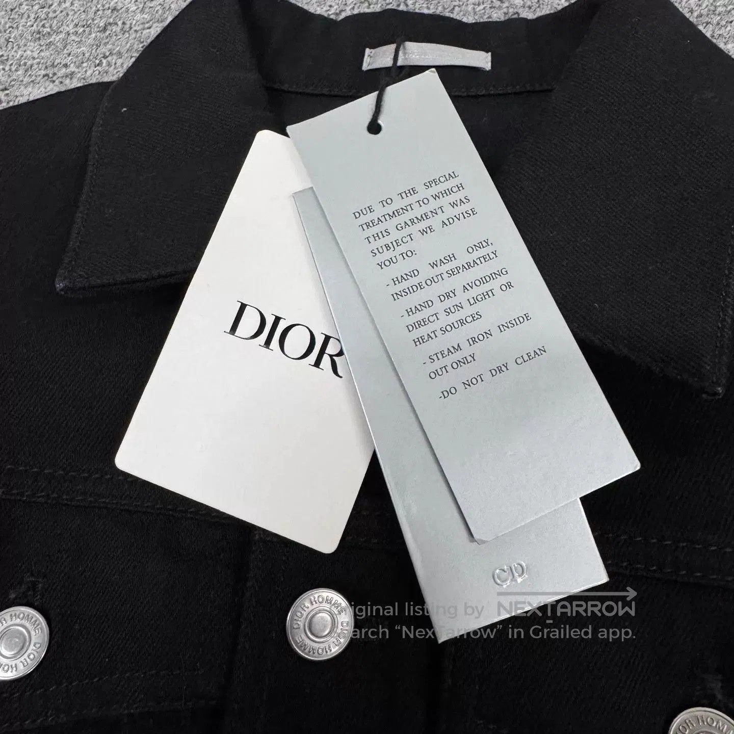 Dior Black Denim Jacket with Embroidered Sleeve Art. Size US XS / EU 42 / 0 - 4 Thumbnail