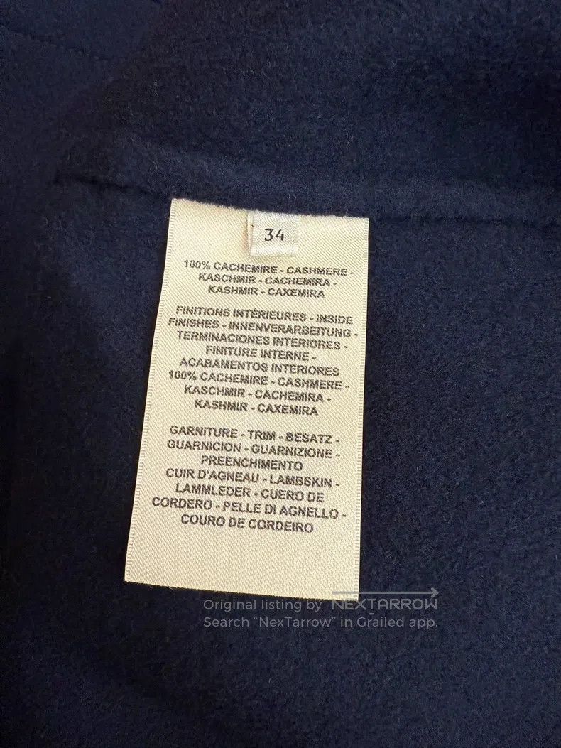 Hermes Hermes Navy Blue Cashmere Coat Size XXS / US 00 / IT 34 - 5 Thumbnail