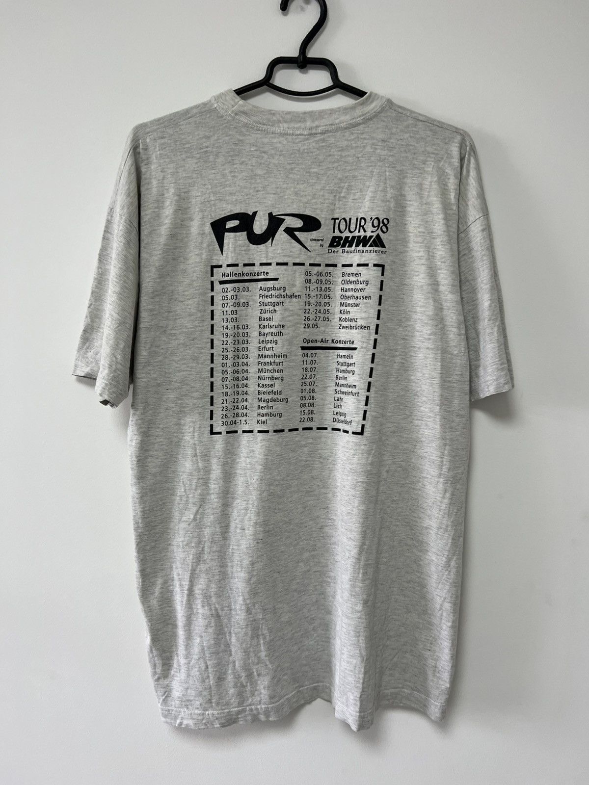 Plus One Clothing Vintage PUR Tour 1998 BHW Germany Band T shirt Mens sz 2XL Size US XXL / EU 58 / 5 - 4 Thumbnail