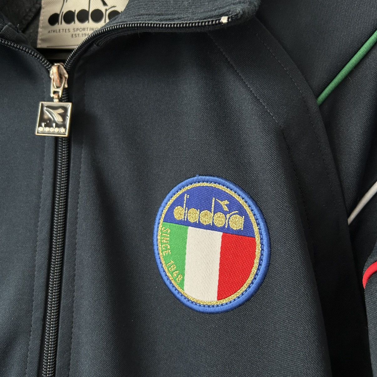 Diadora × Vintage 80s Diadora Italy jacket zip hoodie navy Size US S / EU 44-46 / 1 - 4 Thumbnail