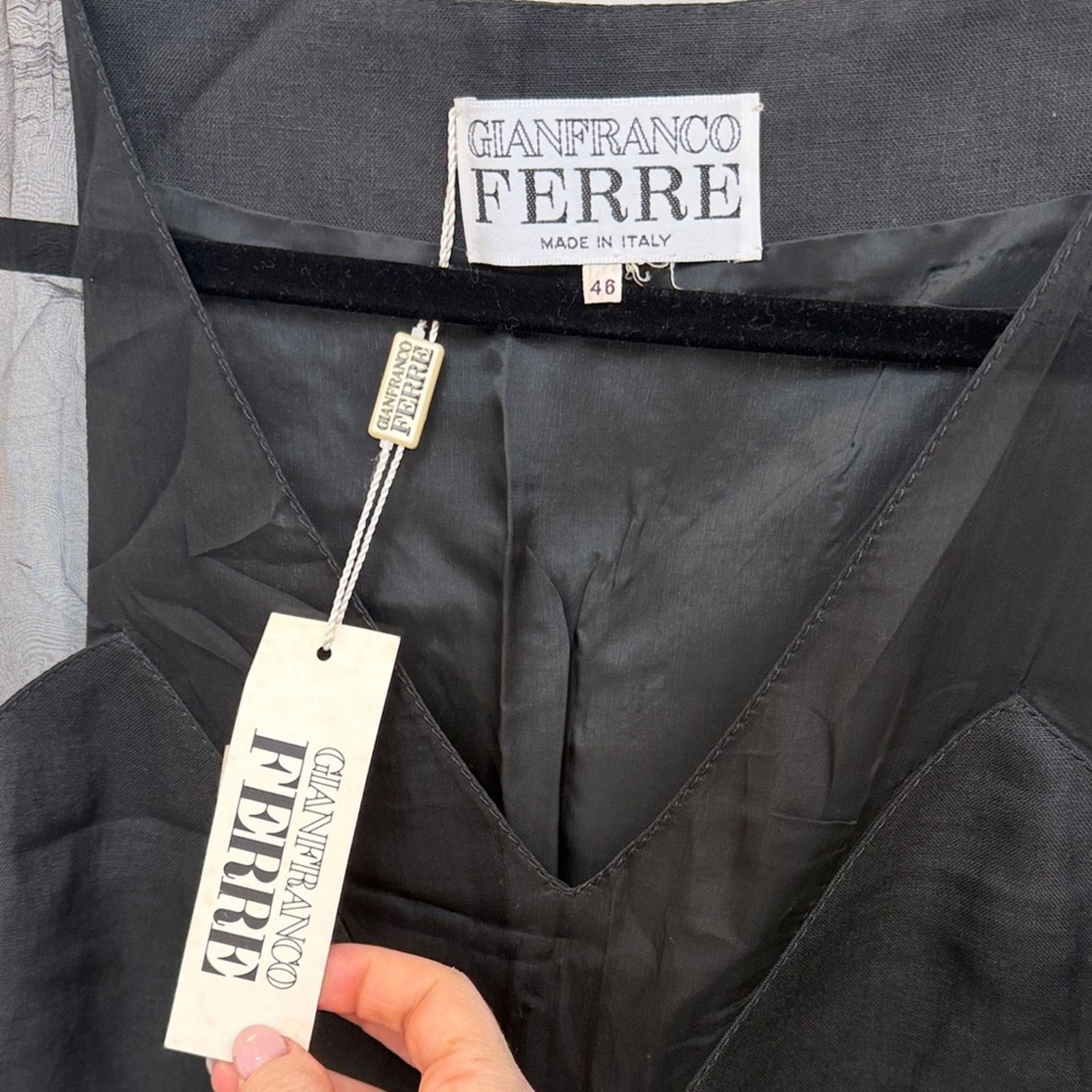 Gianfranco Ferre Gianfranco Ferre Black shift Dress with Sheer Accents 12 Size XL / US 12-14 / IT 48-50 - 6 Thumbnail
