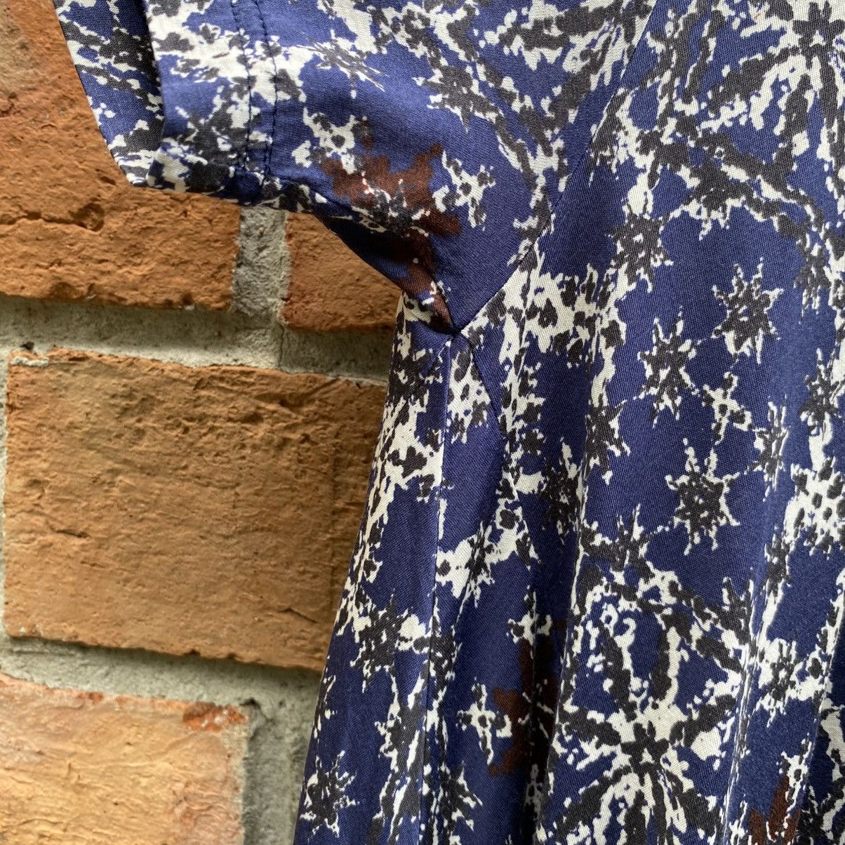 Zucca Zucca Blue Short Sleeve Printed Flare Tunic Top Size M / US 6-8 / IT 42-44 - 6 Thumbnail