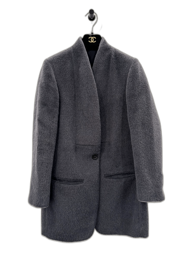 Brunello Cucinelli Brunello Cucinelli Women's Gray Wool Coat Size S / US 4 / IT 40 - 1 Thumbnail