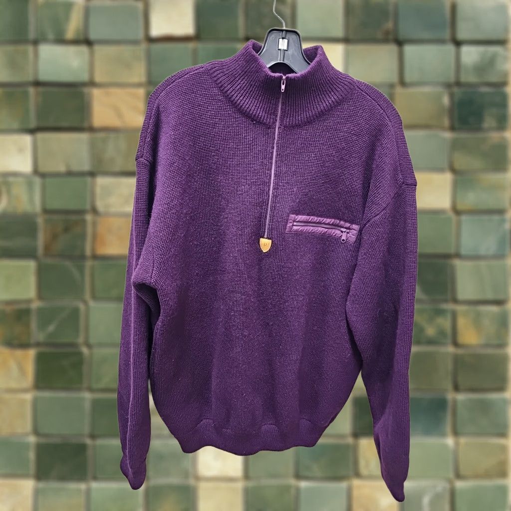 Patagonia VINTAGE Patagonia Sweater Mens Large alpinist Wool Ski Pullover Zip Up 90s Purple Wool 100% Classic Winter Wear Size US L / EU 52-54 / 3 - 1 Thumbnail
