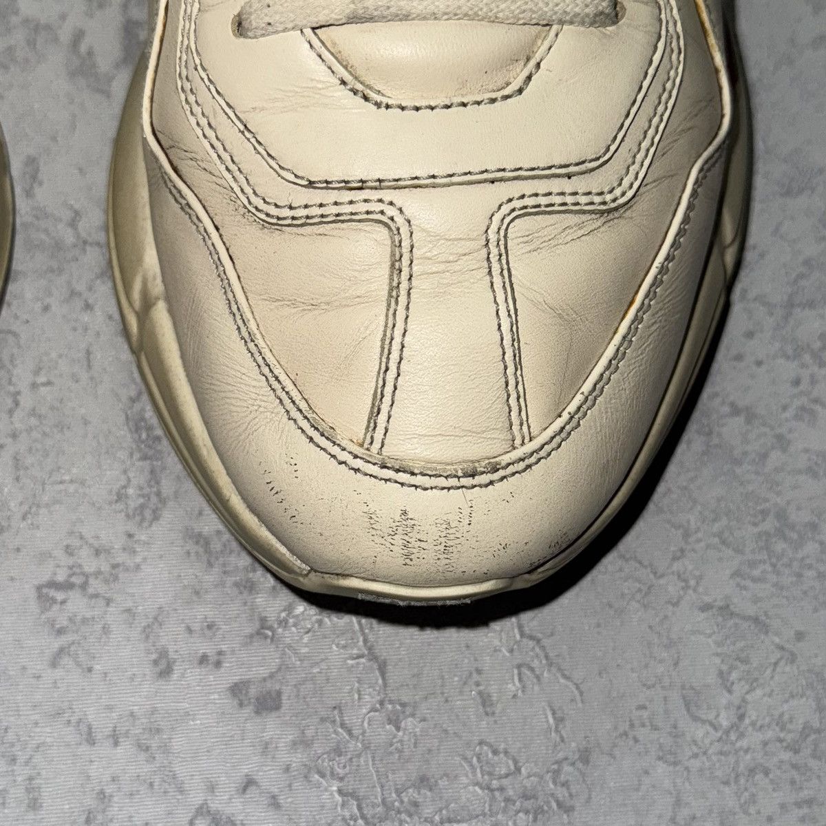 Gucci Gucci Rhyton Logo Leather Sneaker Size 12.5 Size US 12.5 / EU 45-46 - 5 Thumbnail