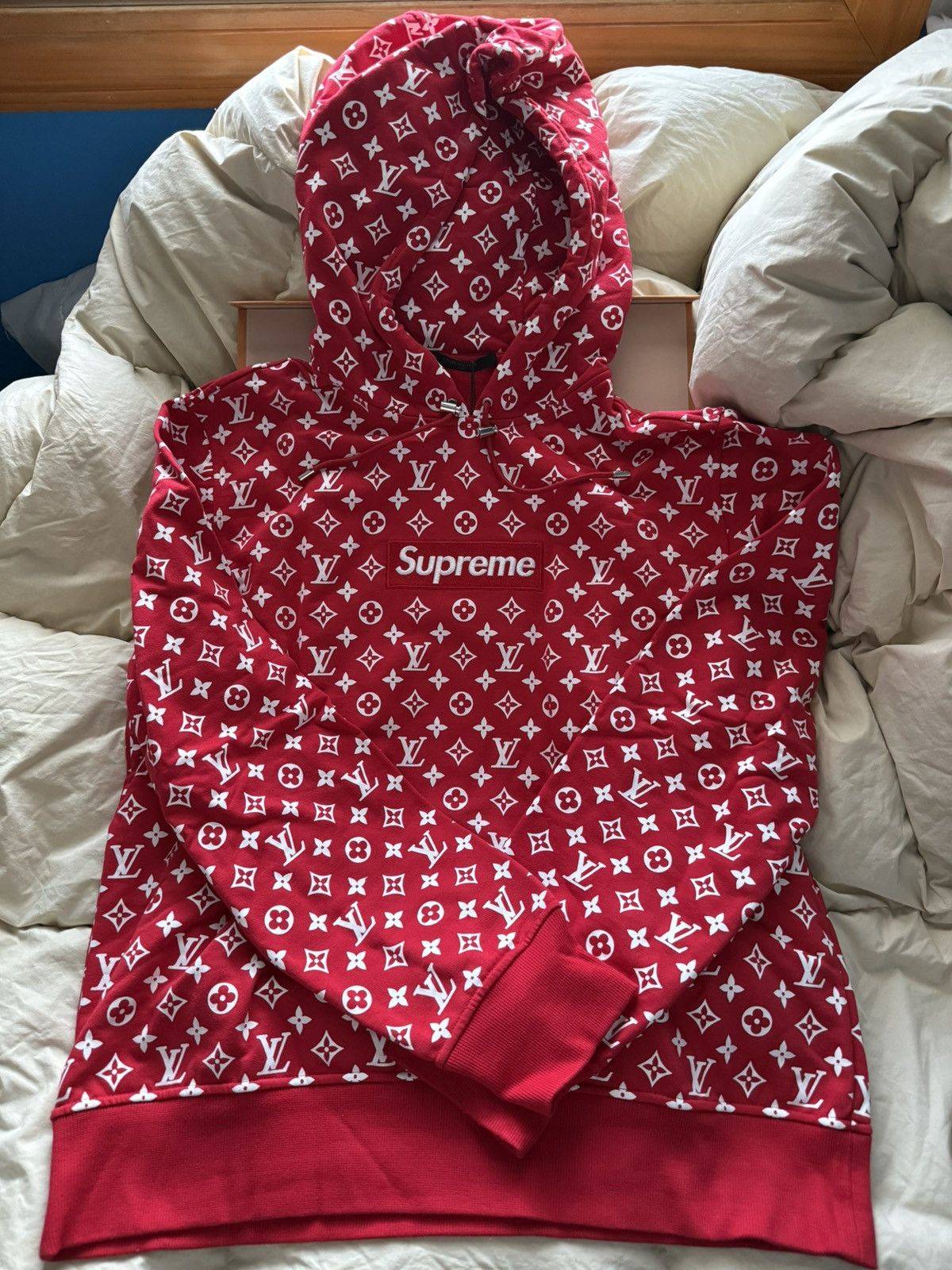 Louis Vuitton × Supreme Supreme x Louis Vuitton Box Logo Hooded Sweatshirt Size US XXL / EU 58 / 5 - 15 Thumbnail