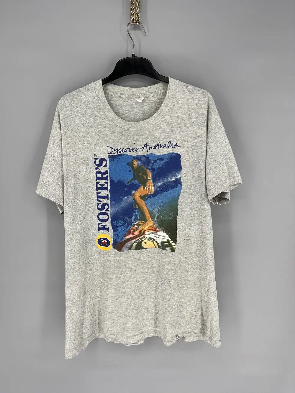 Budweiser 90s Made in Australia Fosters Beer Vintage Tee Shirt Travis Size US L / EU 52-54 / 3 - 2 Thumbnail