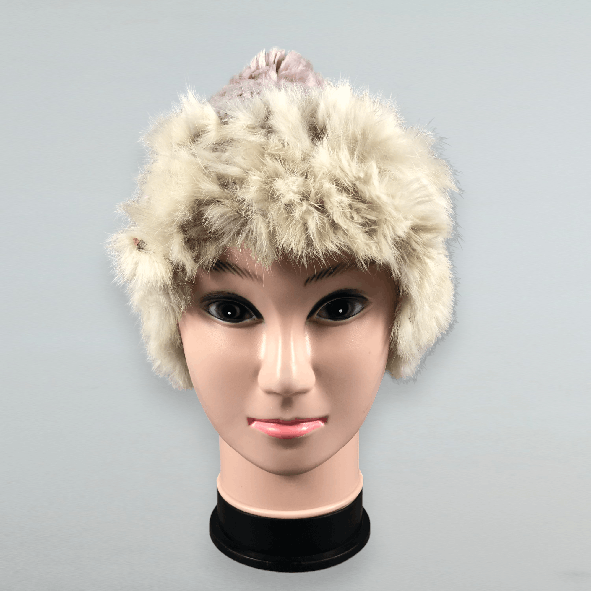 Japanese Brand Japanese Faux Fur Knit Beanie Size ONE SIZE - 1 Thumbnail