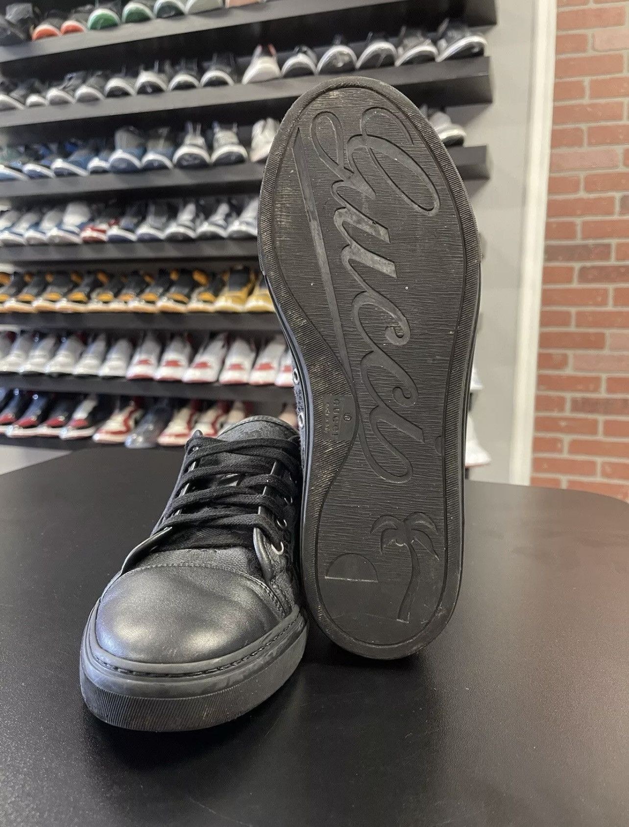 Gucci Size 8 - Gucci GG Mono Canvas Black Leather 426189 Size US 8 / EU 41 - 11 Thumbnail