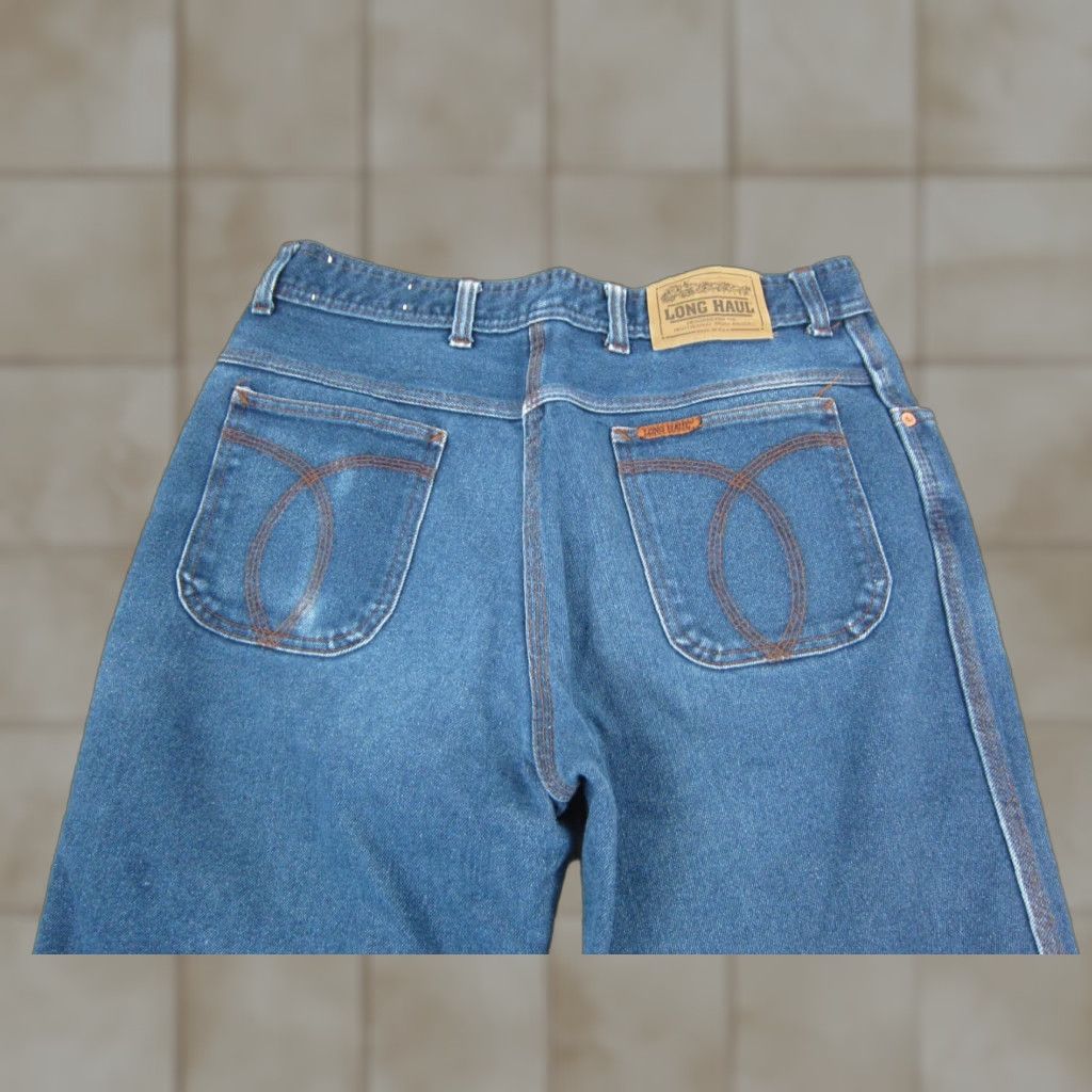 Vintage Vintage Long Haul Jeans Mens 31 x 28 Blue Bootcut Denim Cotton 80s 90s Scoville Made in USA Size US 31 - 1 Thumbnail