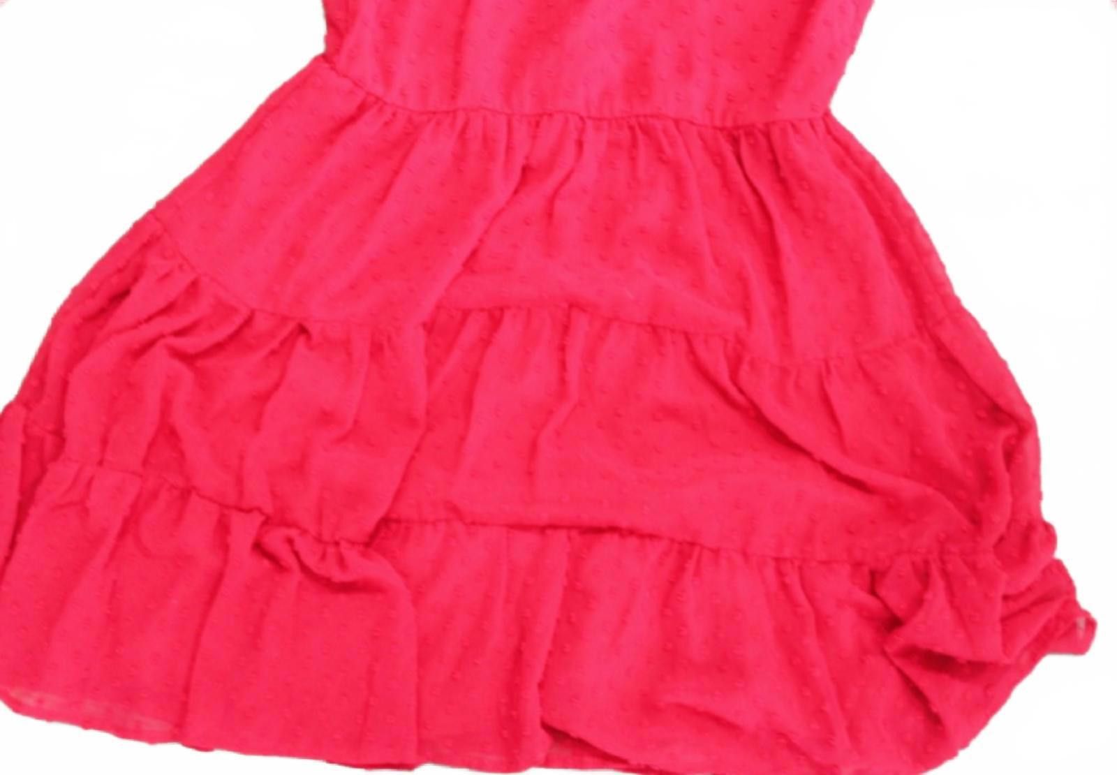 Other Red Long Sleeve Ruffled Dress w Textured Fabric and Lined S Size S / US 4 / IT 40 - 6 Thumbnail
