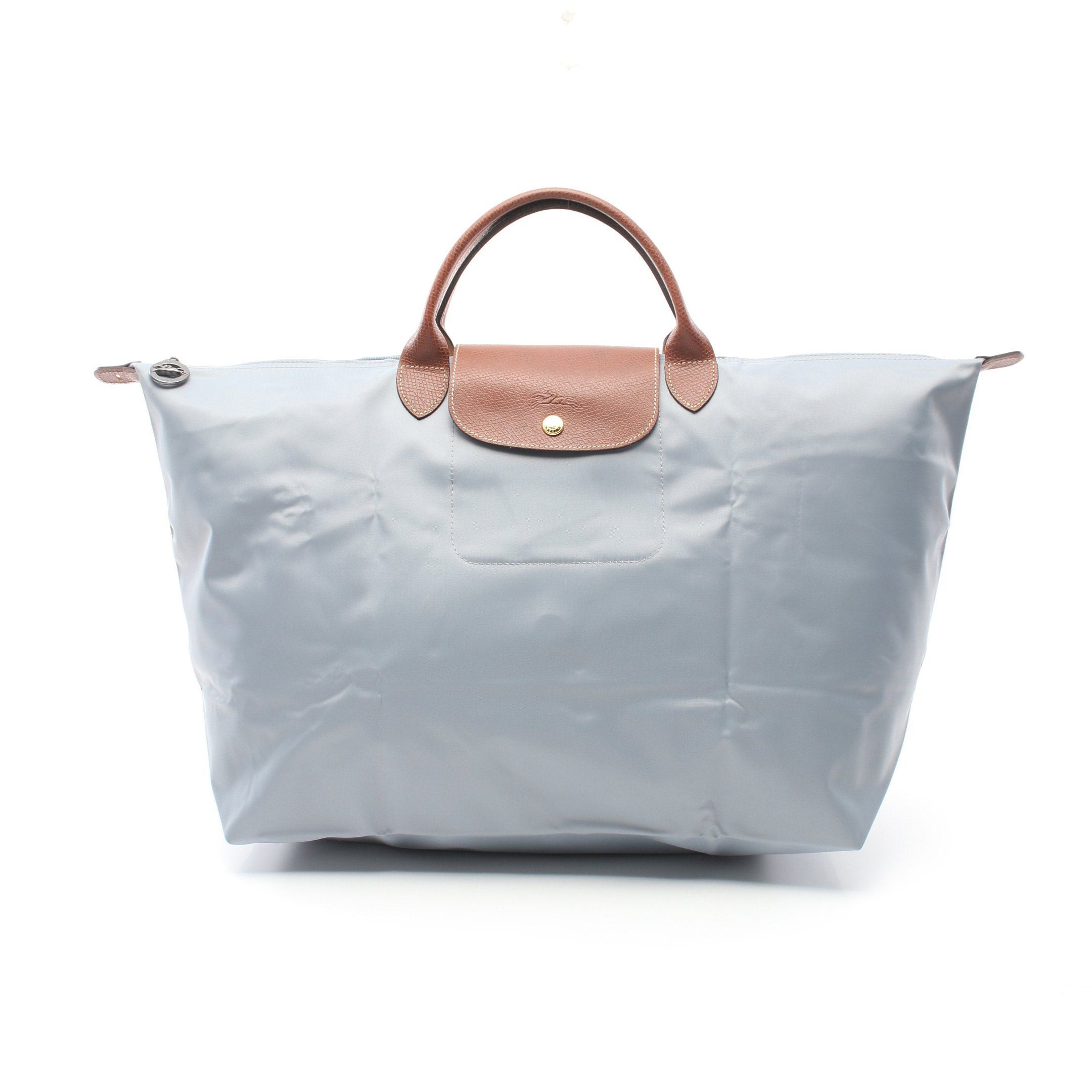 Longchamp Longchamp Le Pliage Original S Travel Bag Preage Boston Nylon Leather Blue Gray Brown Size ONE SIZE - 1 Thumbnail