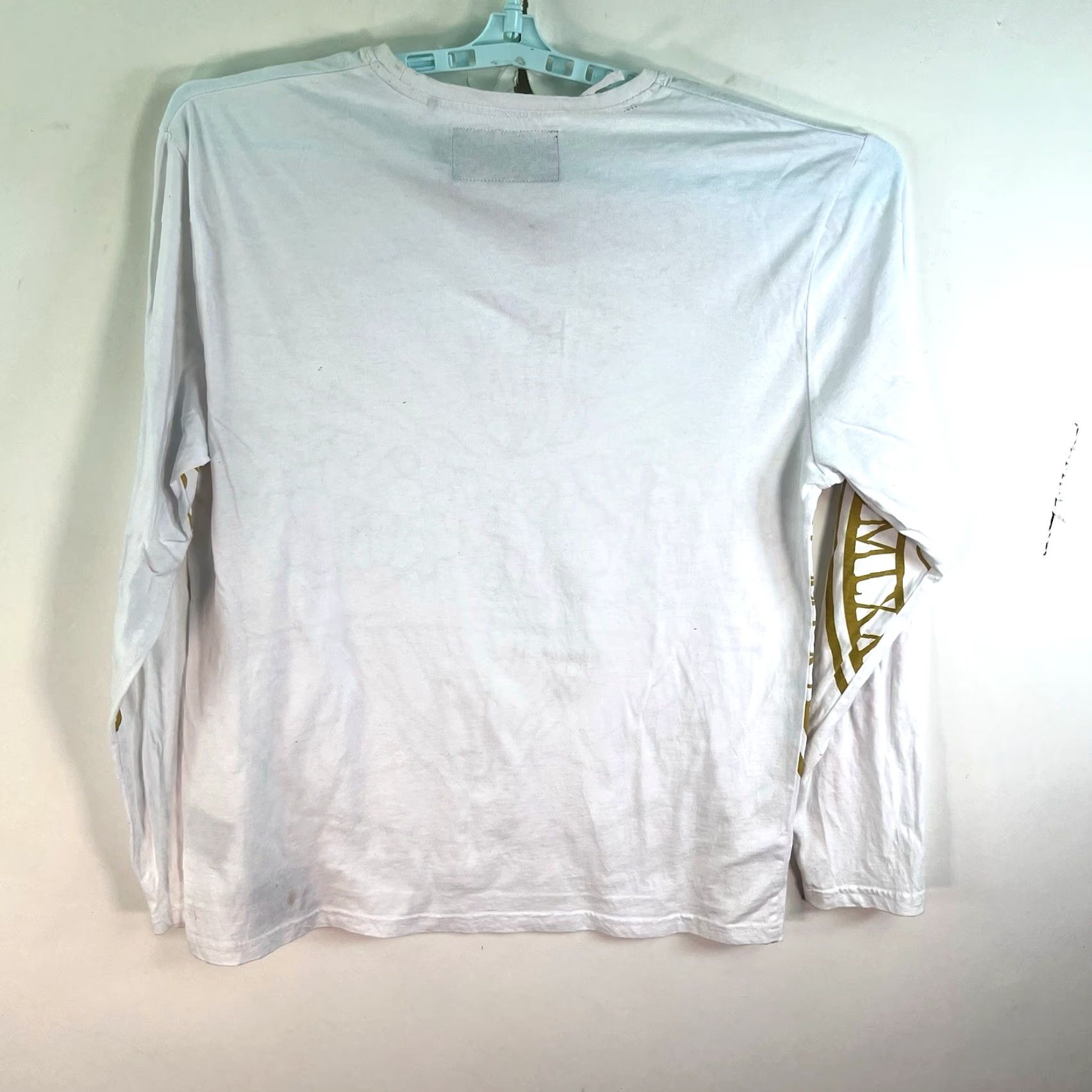 Olive Akoo Live Full Live Well T-Shirt Mens XL White Gold Long Sleeve Hip Hop Graphic Print Logo Crew Neck T-Shirt, White, XL, Mens Size US XL / EU 56 / 4 - 5 Thumbnail