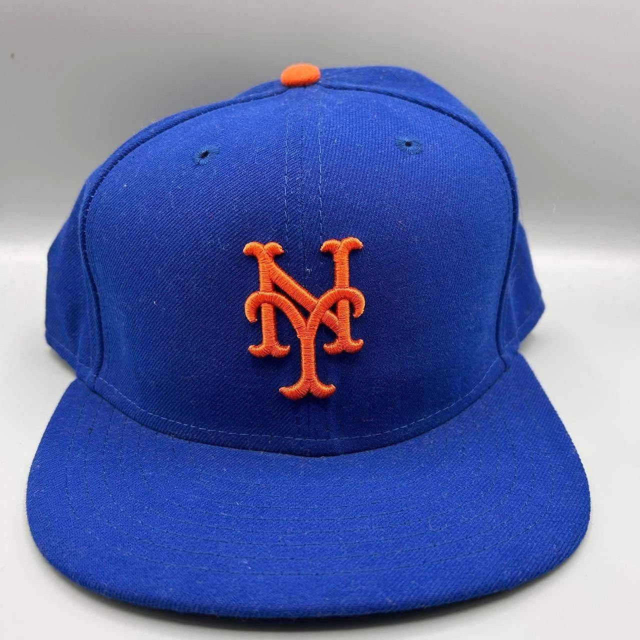 New Era New York Mets Hat Men 7 1/2 Blue Black Embroidered Fitted Size ONE SIZE - 1 Thumbnail