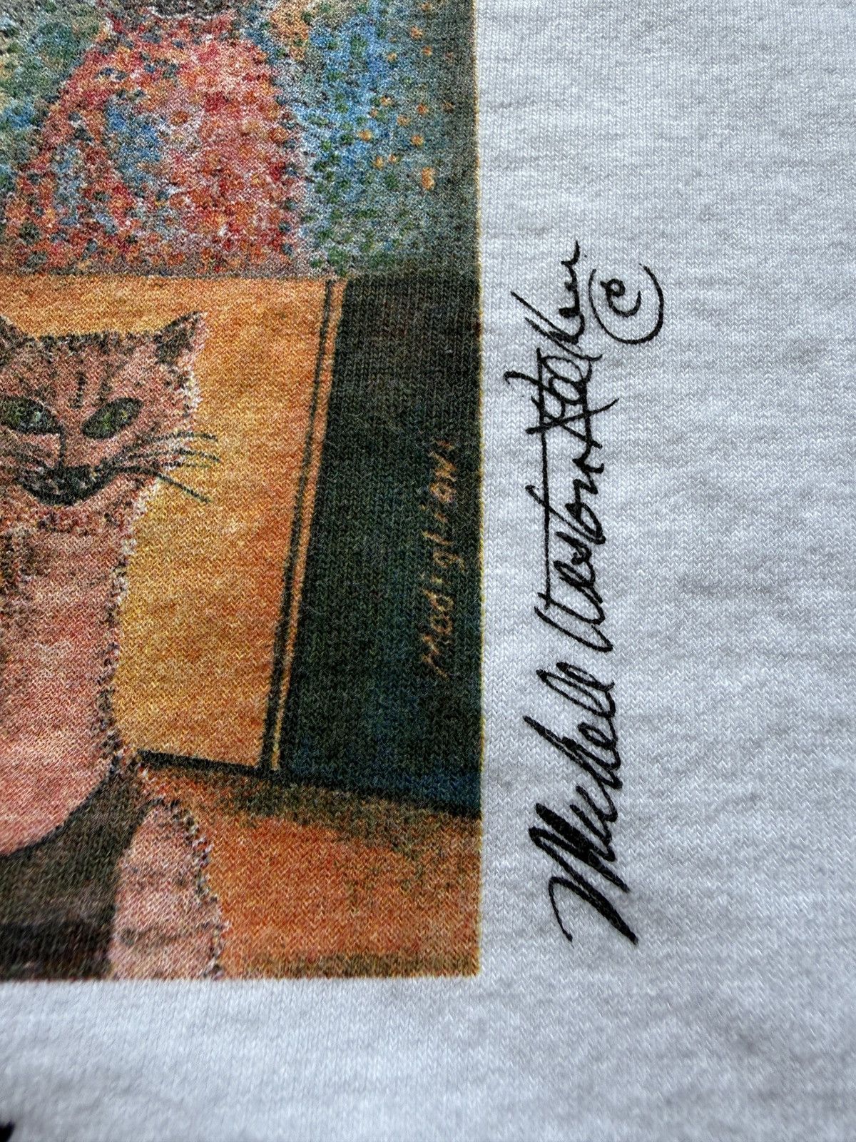 Vintage Vintage 80s Famous Art Cats Graphic Tee Size US L / EU 52-54 / 3 - 3 Thumbnail