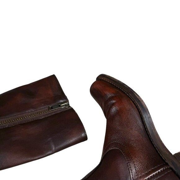 Frye FRYE Heath Women’s Sz 5.5 B Outside Zip Brown Leather Boots Size US 5.5 / IT 35.5 - 6 Thumbnail