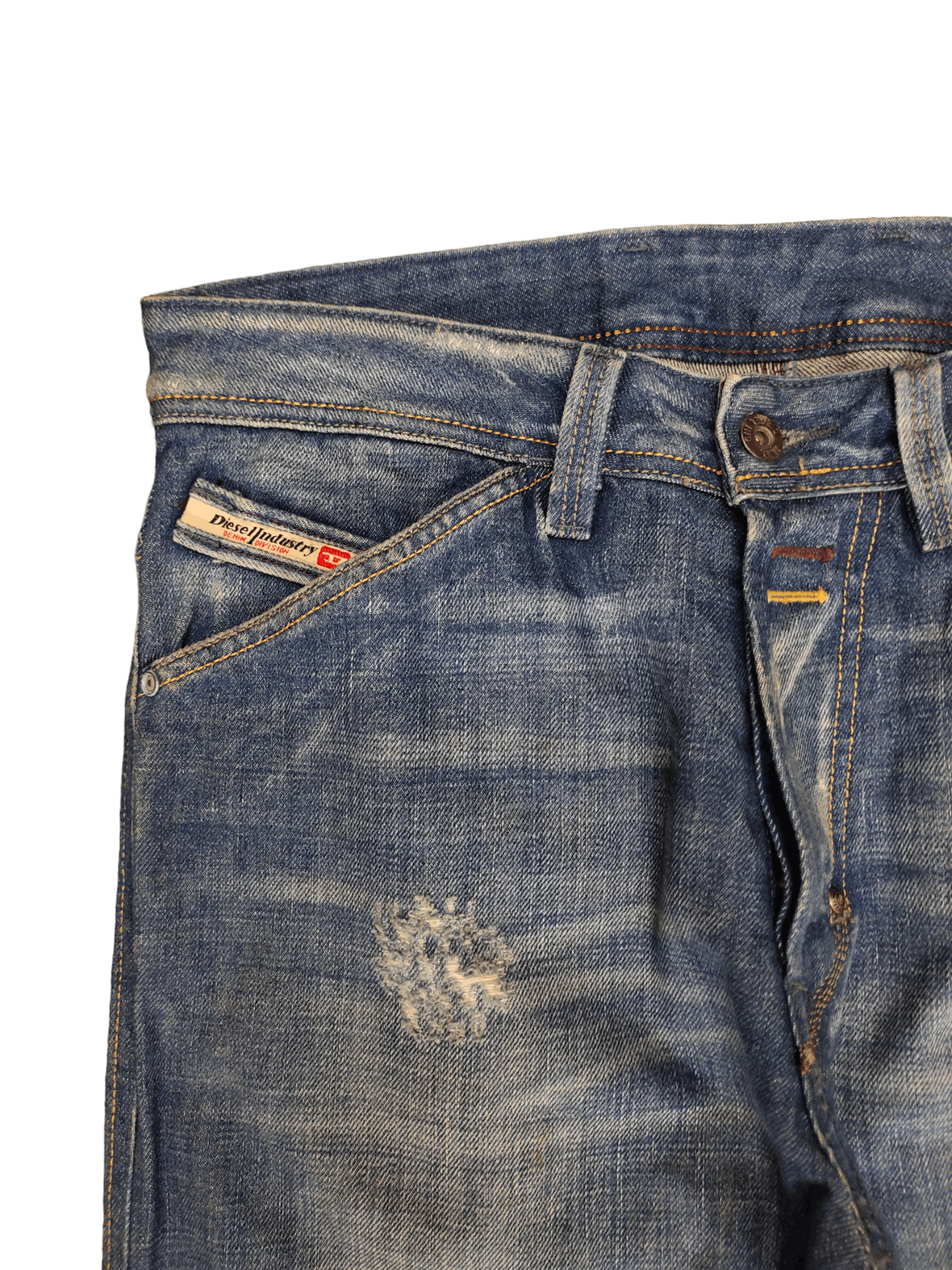 Diesel Loose Leg Diesel D Logo Distress Faded Denim Pants Y2k Size US 30 / EU 46 - 4 Thumbnail