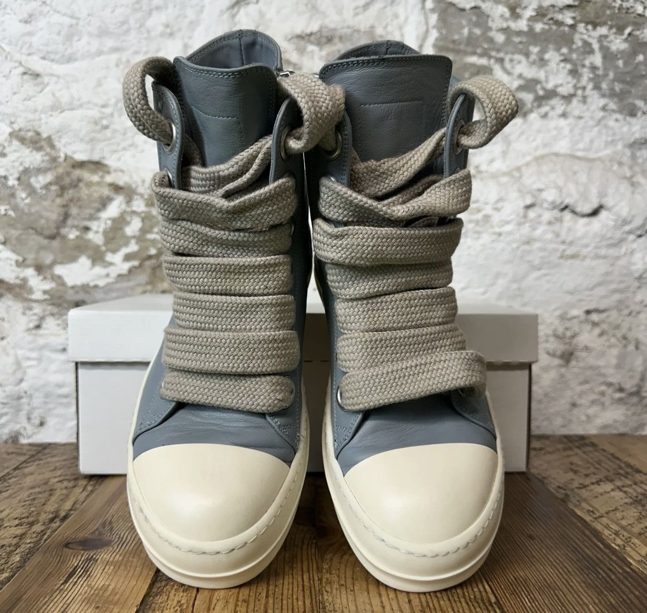 Rick Owens Rick Owens Jumbo lace High Dusty Blue Milk Size US 7 / EU 40 - 3 Thumbnail