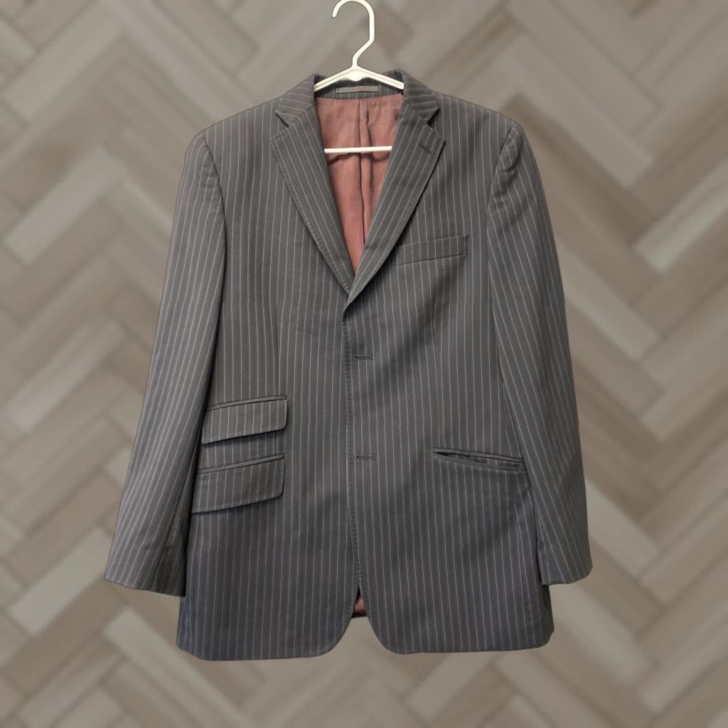 Ted Baker Ted Baker Blazer Mens 40R Black Endurance Sport Coat Suit Jacket Stripes 116-63 Size 40R - 1 Thumbnail