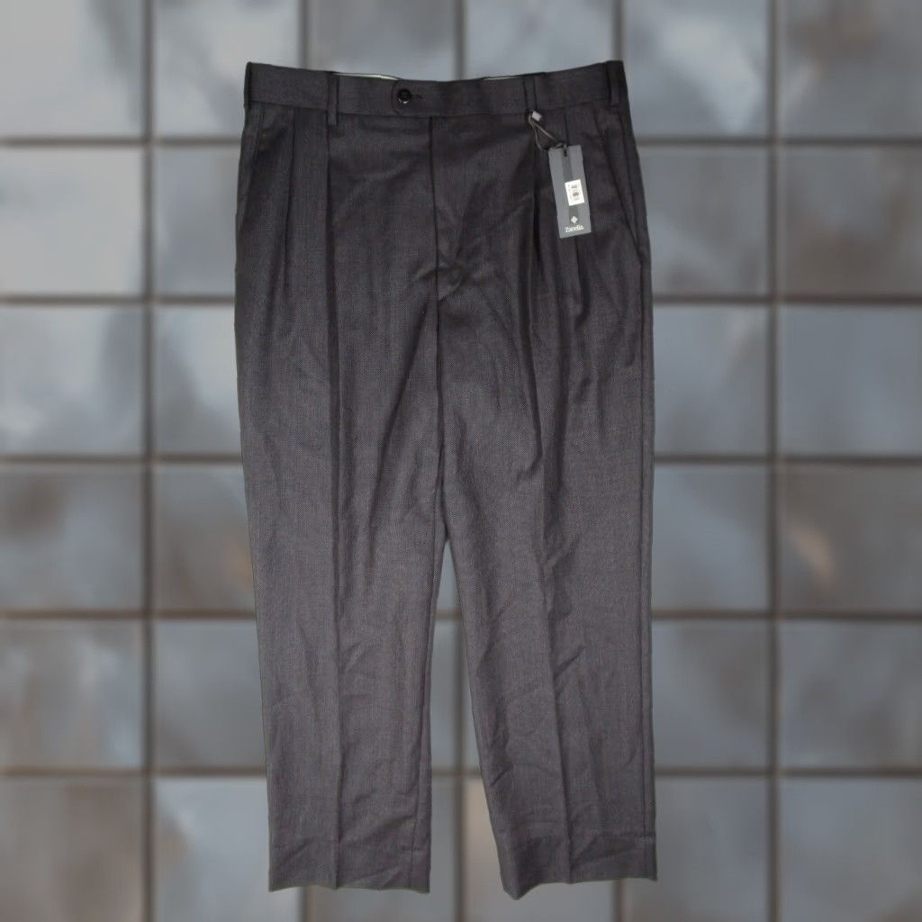 Zanella Zanella Pants Mens 34x29 Gray Bennett Wool Pleated Work Made in Italy Size US 34 / EU 50 - 1 Thumbnail
