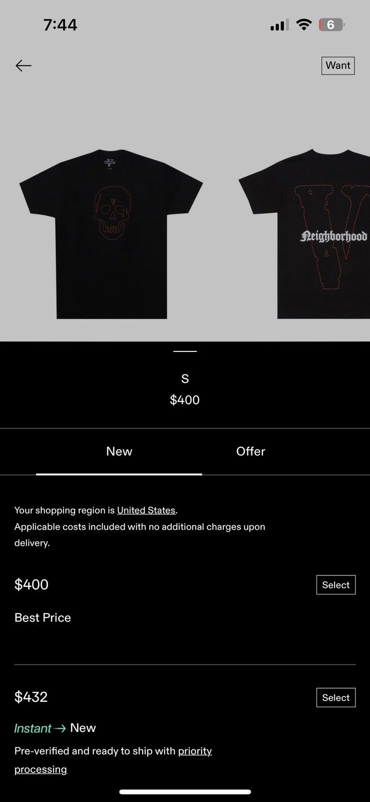 MCM × Sprayground × Vlone Vlone X Neighborhood short sleeve T-Shirt ‘Black/Red’ Size US S / EU 44-46 / 1 - 5 Thumbnail