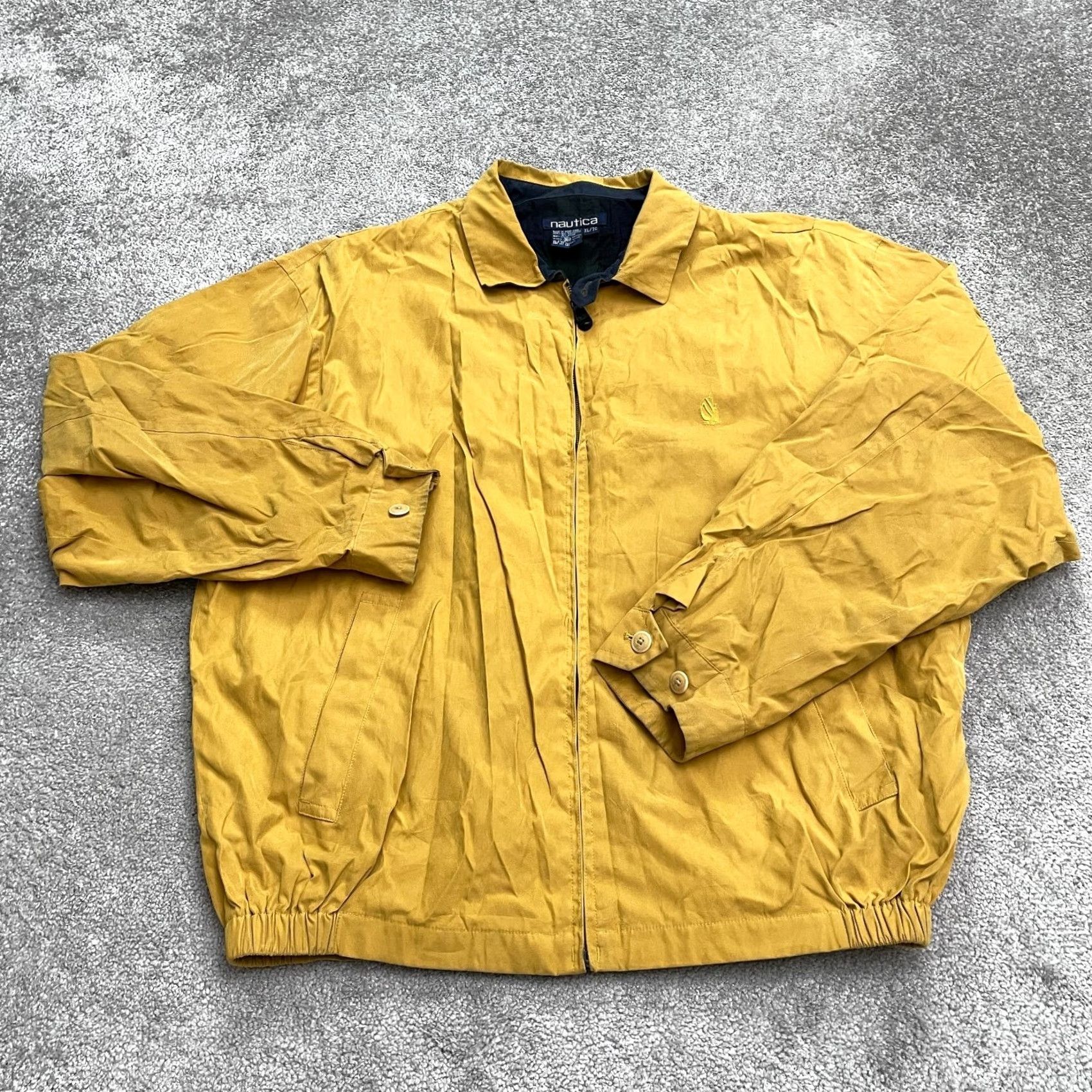 Nautica Nautica Windbreaker Jacket Mens XL Mustard Yellow Full Zip Pockets Lined Outdoor Solid Yellow Windbreaker Mens XL Size US XL / EU 56 / 4 - 2 Thumbnail