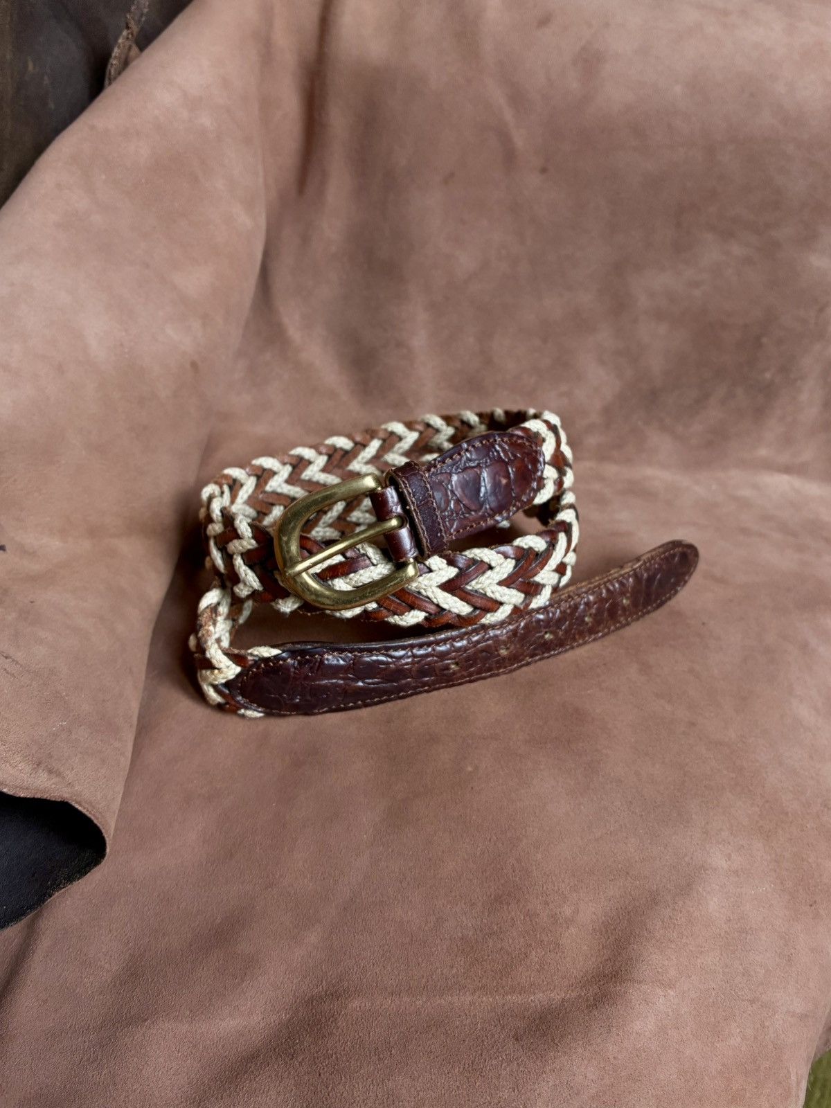 Ermenegildo Zegna ERMENEGILDO ZEGNA braided leather and cord belt Size 34 - 1 Thumbnail
