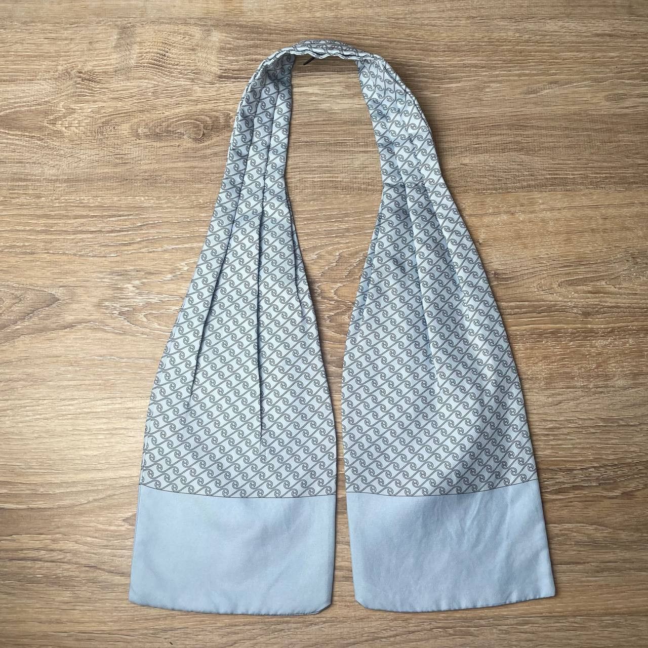 Hermes Hermes Paris Ascot Silk Tie Blue Geometry Size ONE SIZE - 3 Thumbnail