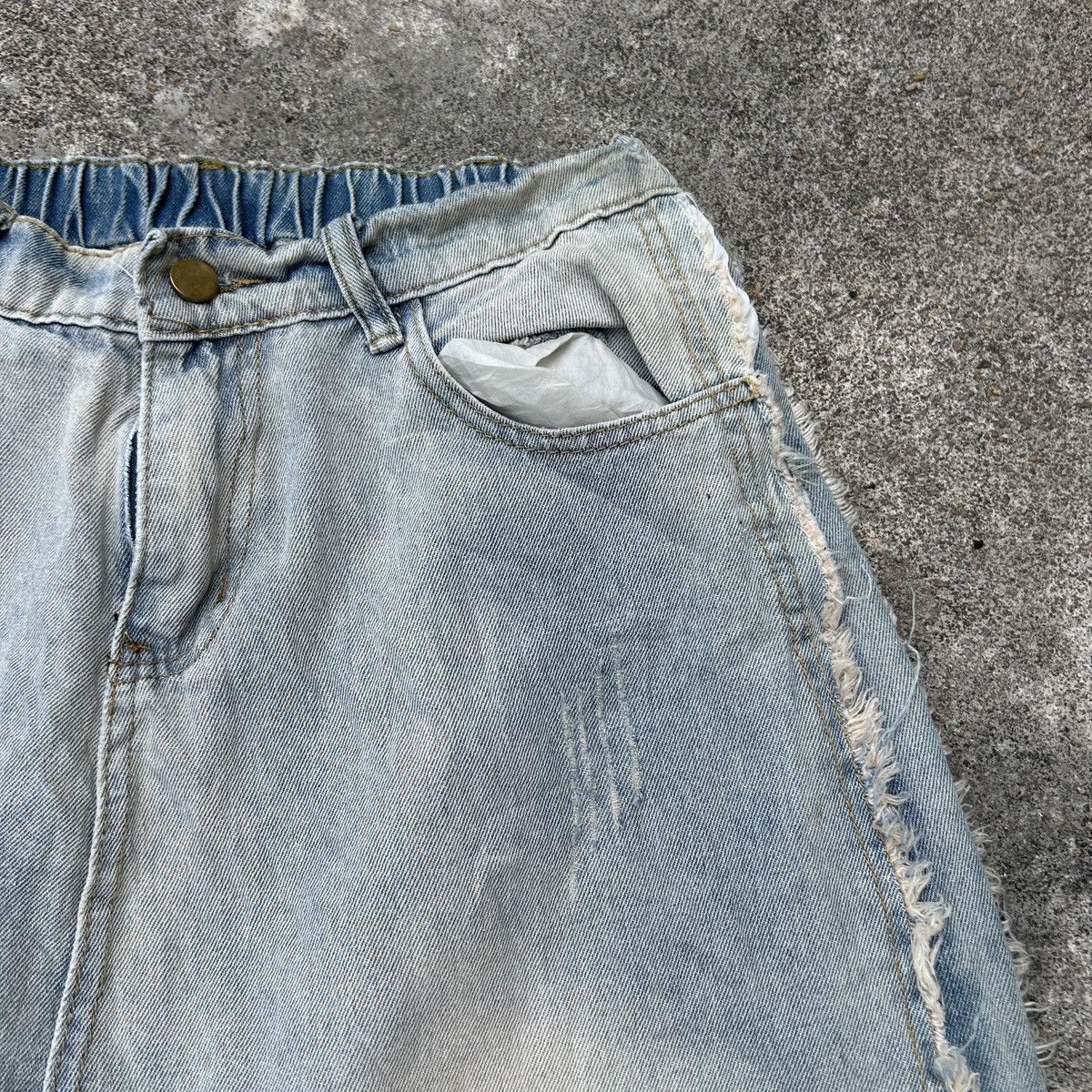 Japanese Brand Loose Jeans Patchwork Paint Style *kapital Stlye Size US 27 - 13 Thumbnail