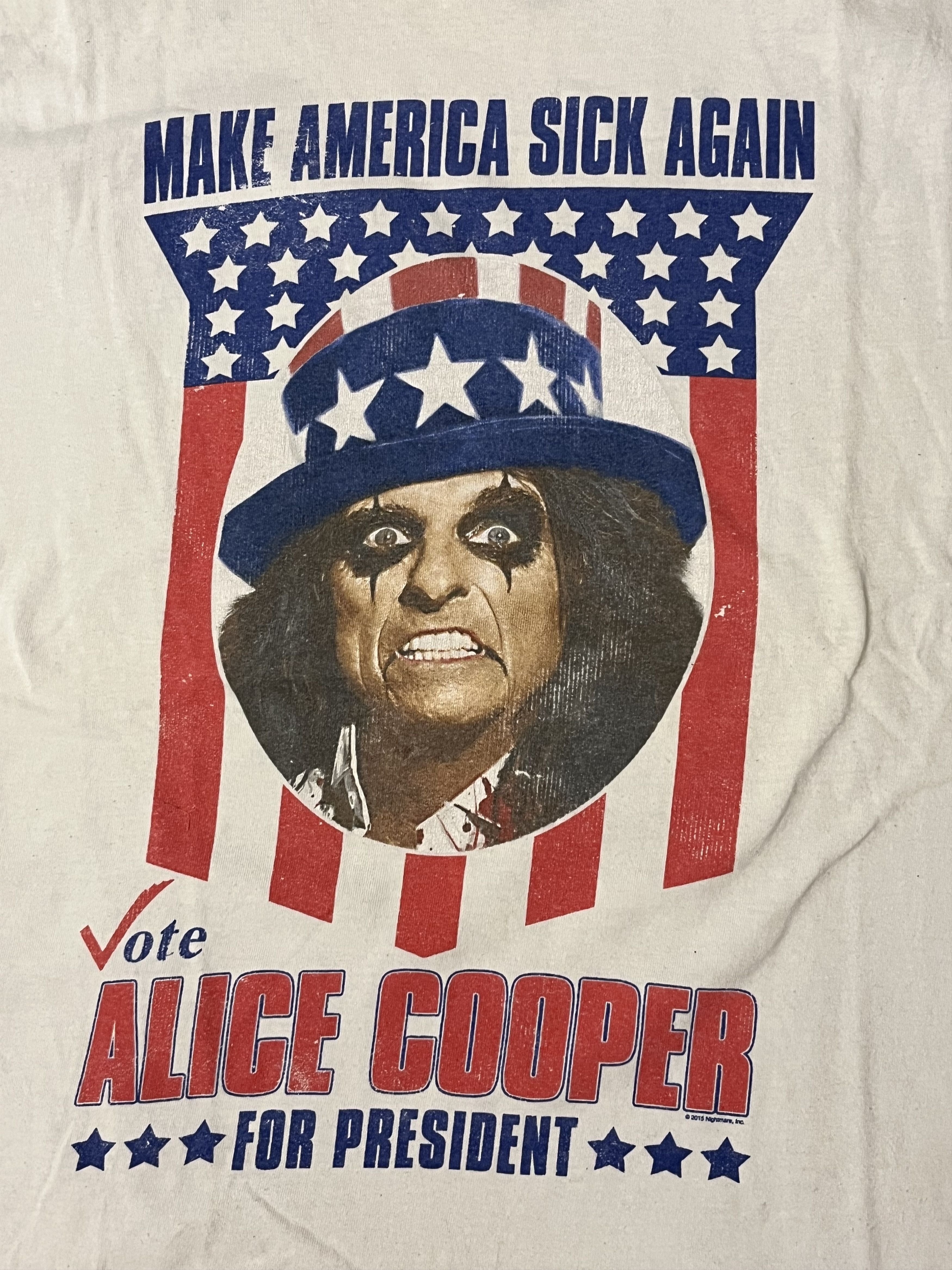 Band Tees × Vintage Alice Cooper Make America Sick Again 2016 Size US L / EU 52-54 / 3 - 5 Thumbnail