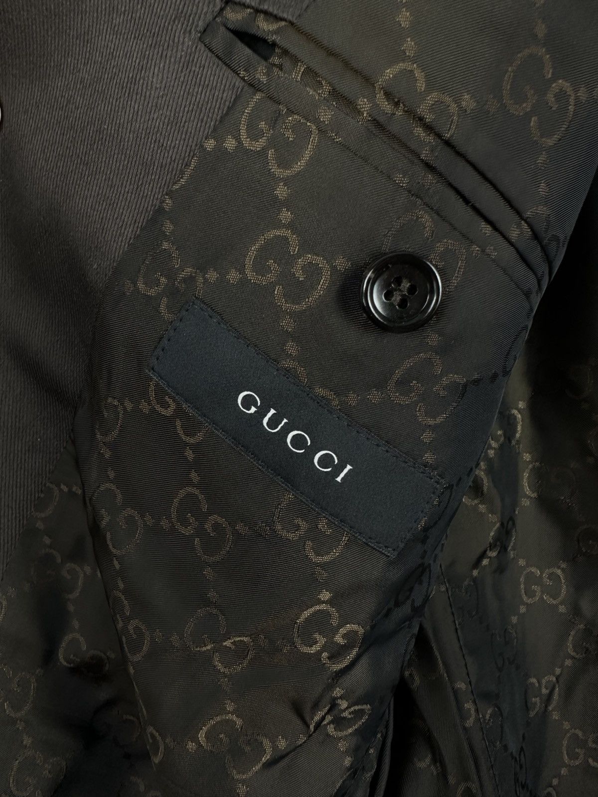 Designer × Gucci Gucci tom Ford brown blazer monogram inside made in Italy Size 46R - 7 Thumbnail